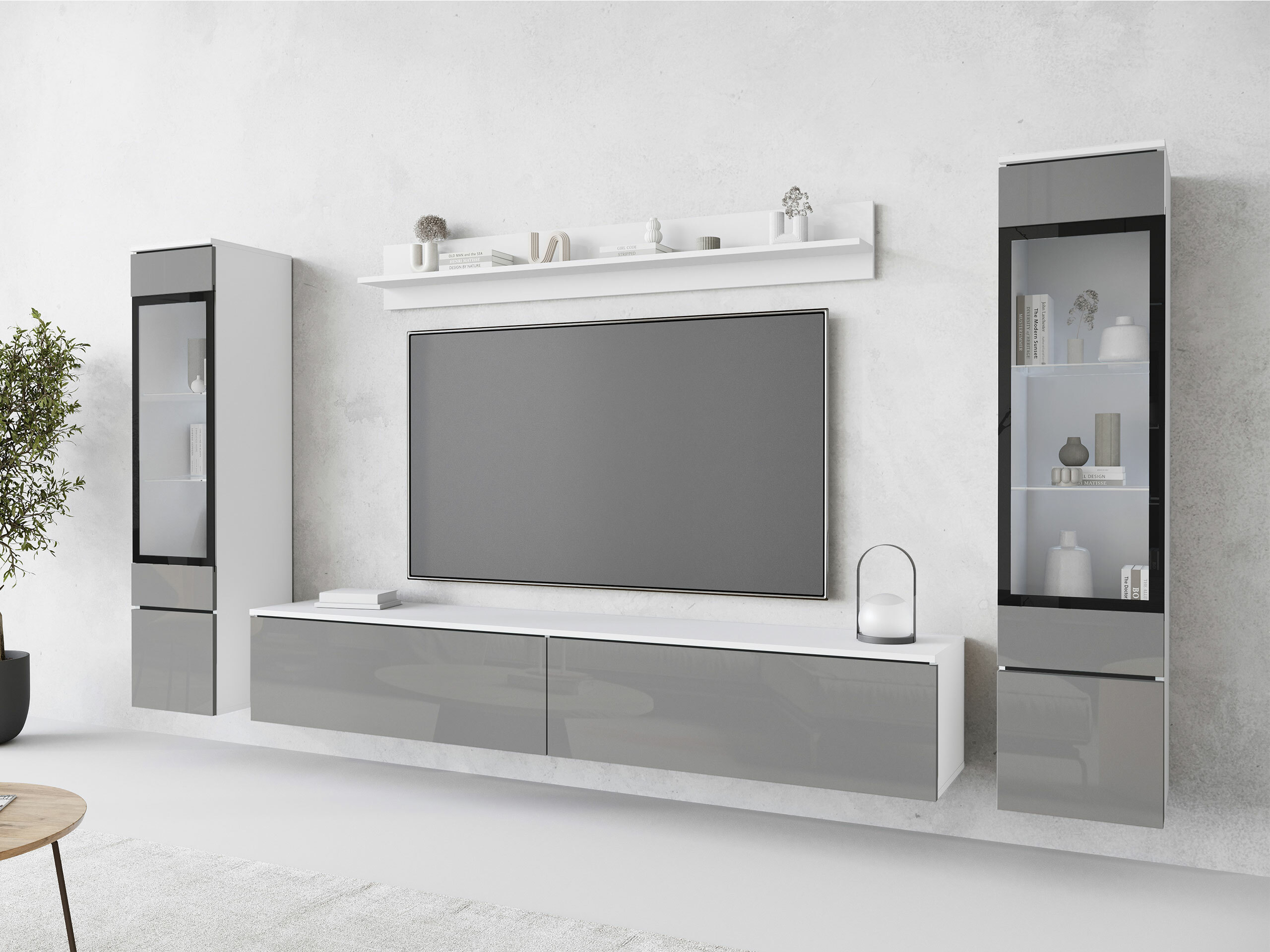 Set de living Mirfivo 101 (Gri lucios)
