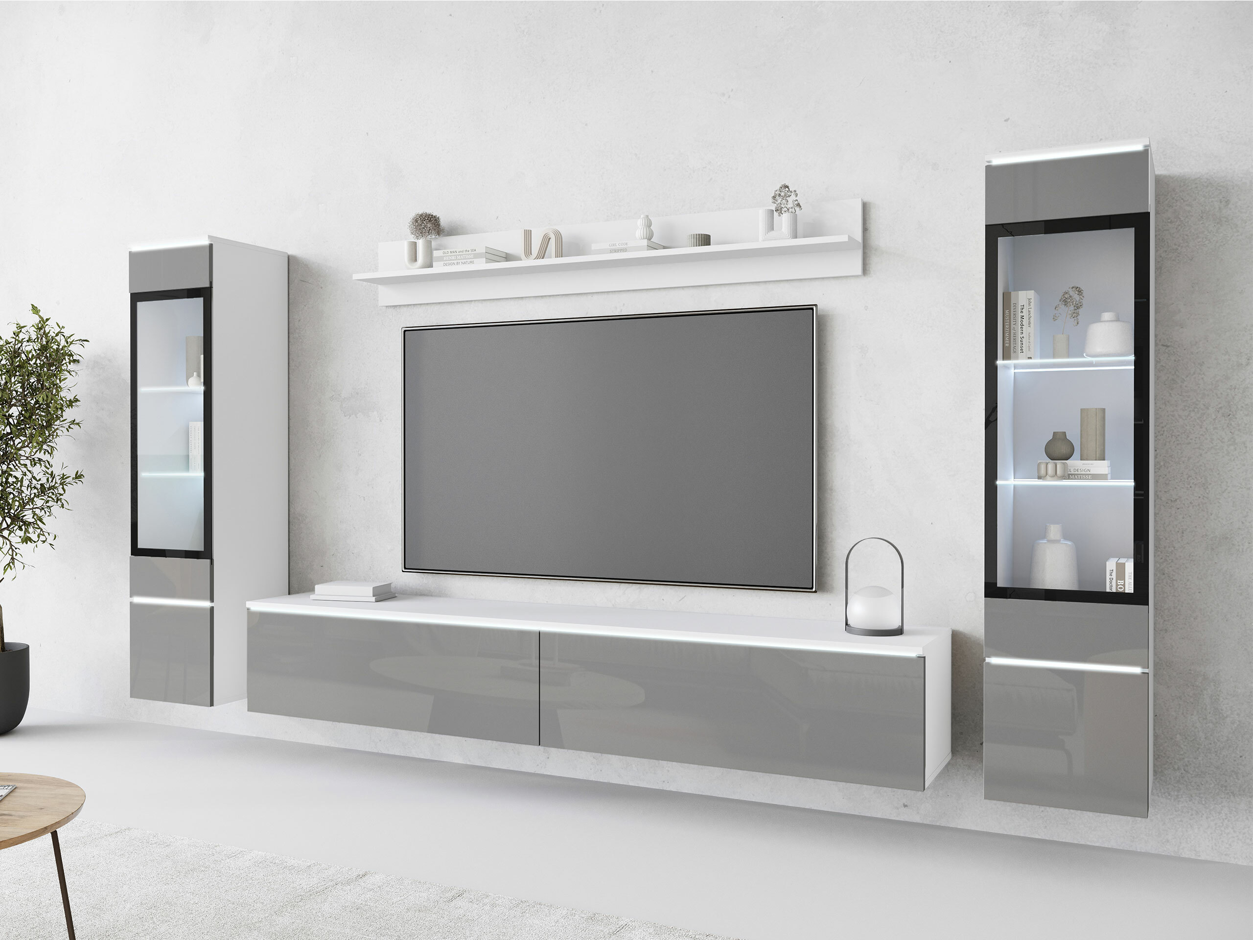 Set de living Mirfivo 101 (Gri lucios)