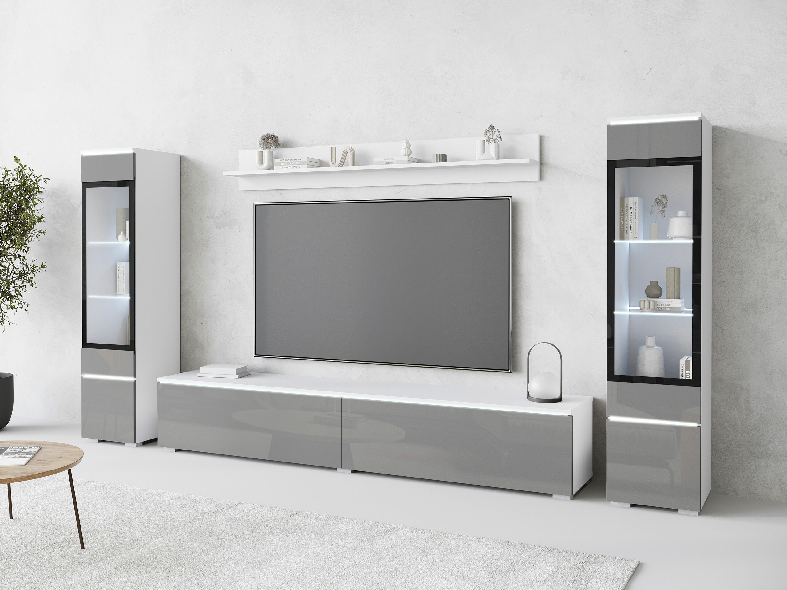 Set de living Mirfivo 101 (Gri lucios)