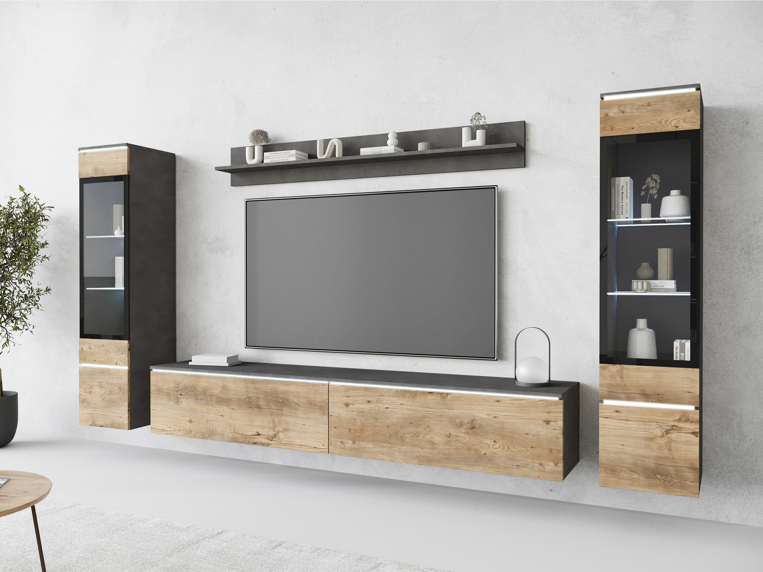 Set de living Mirfivo 101 (Matera gri + Castan)