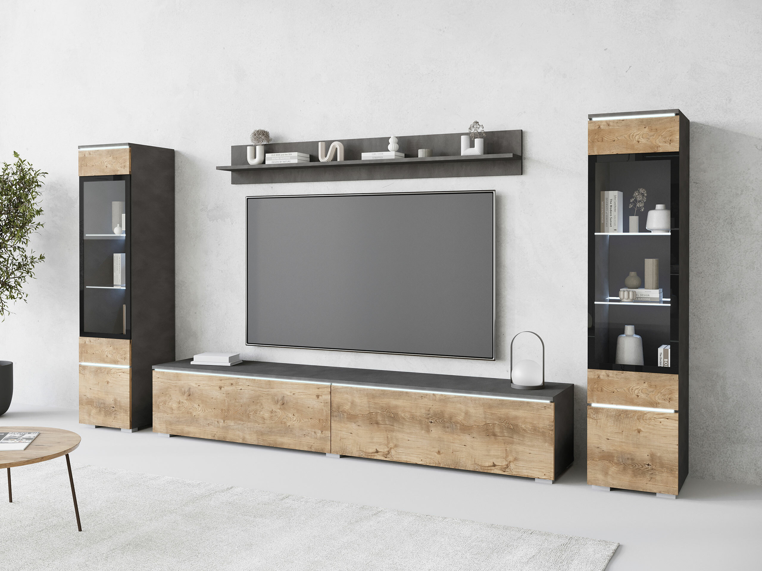 Set de living Mirfivo 101 (Matera gri + Castan)