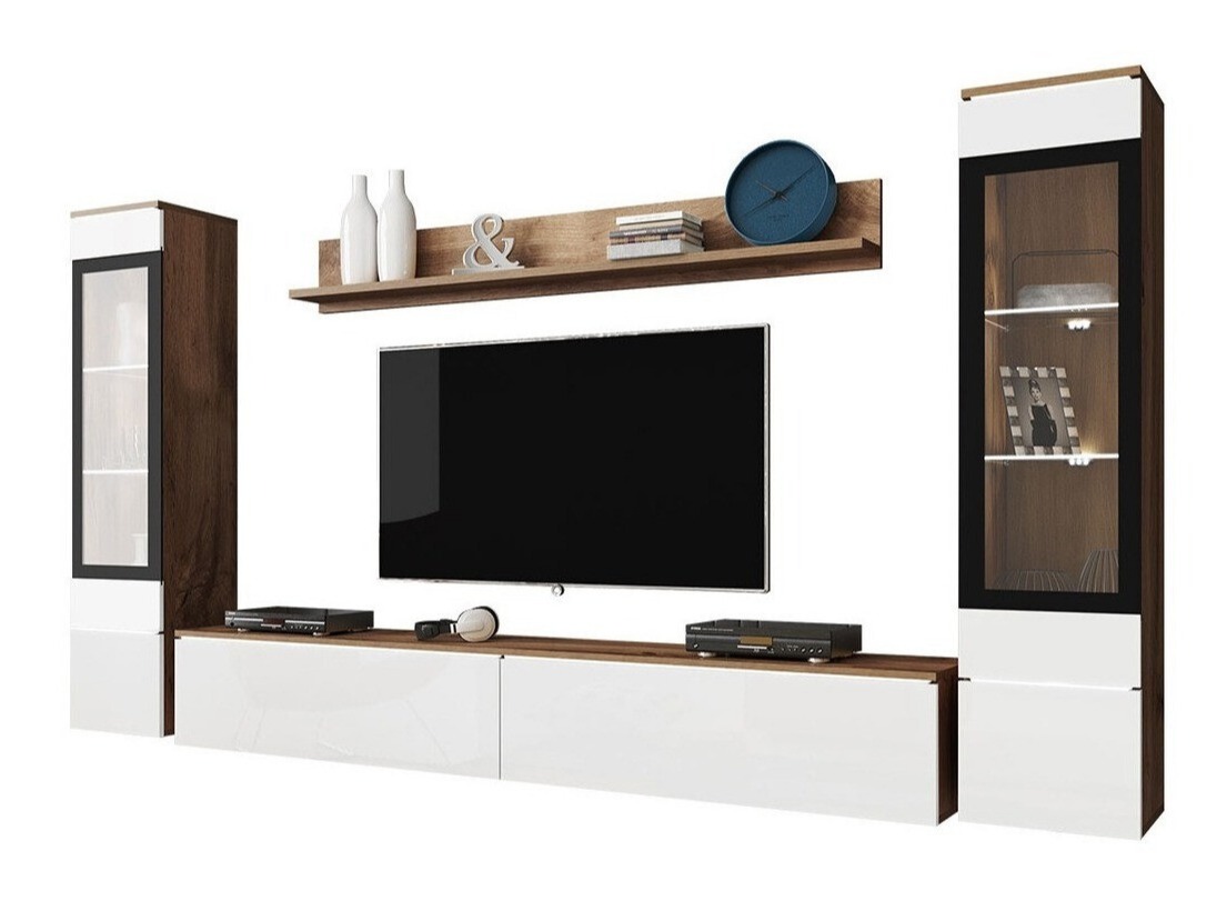 Set de living Mirfivo 101 (Stejar Wotan + Alb lucios)