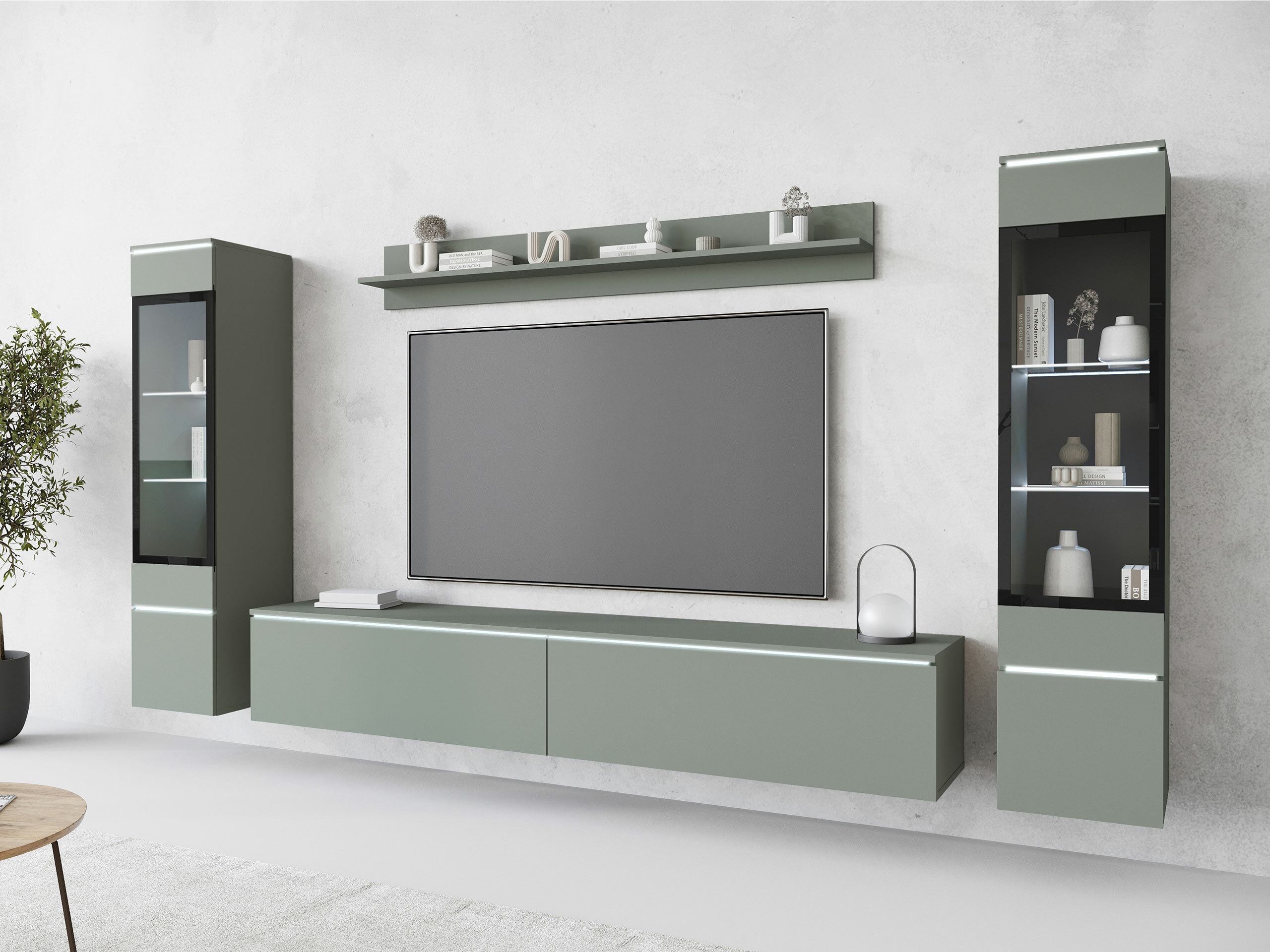 Set de living Mirfivo 101 (Verde prăfuit)