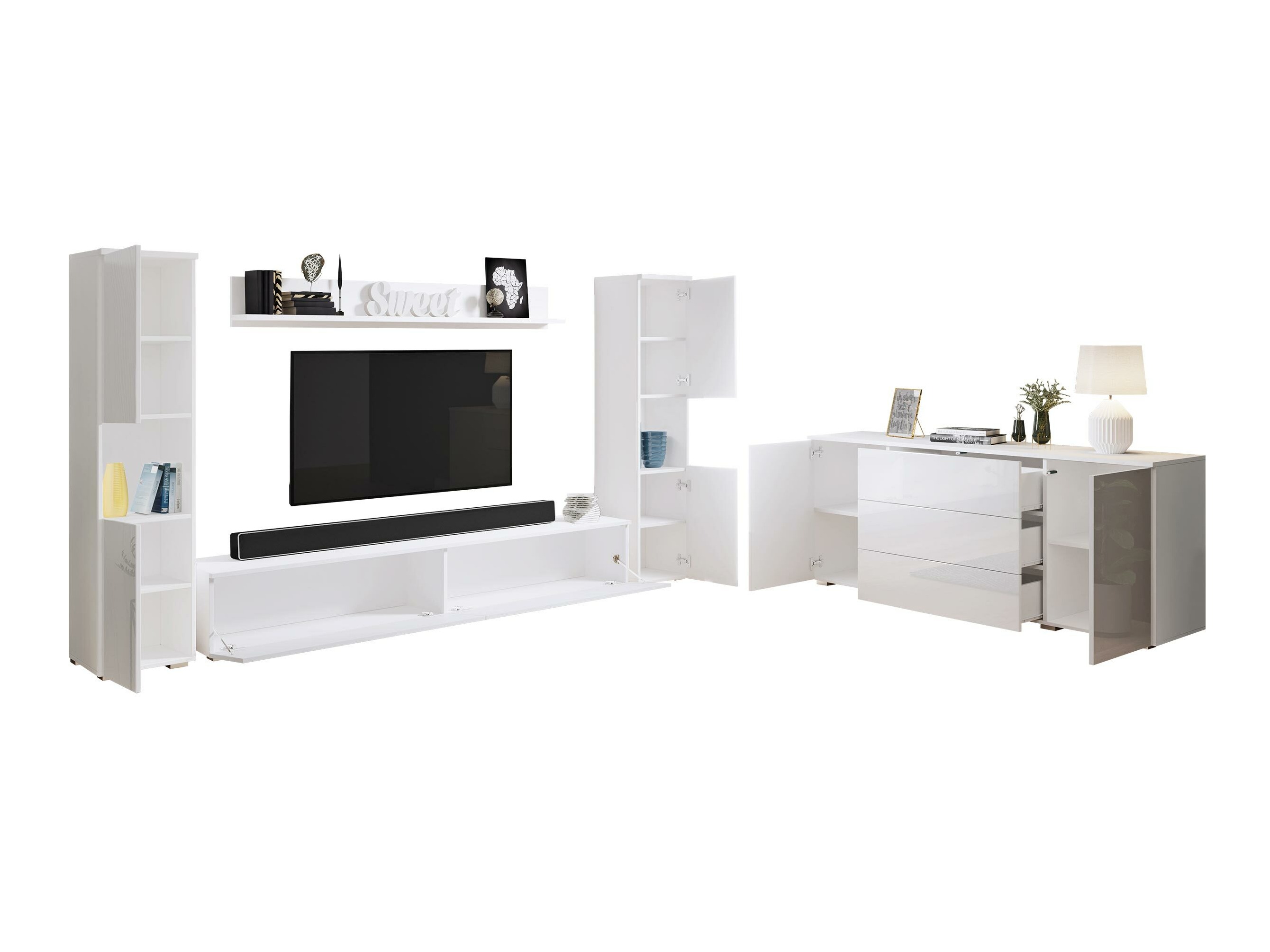 Set de living Sarasota 133 (Alb + Alb lucios)