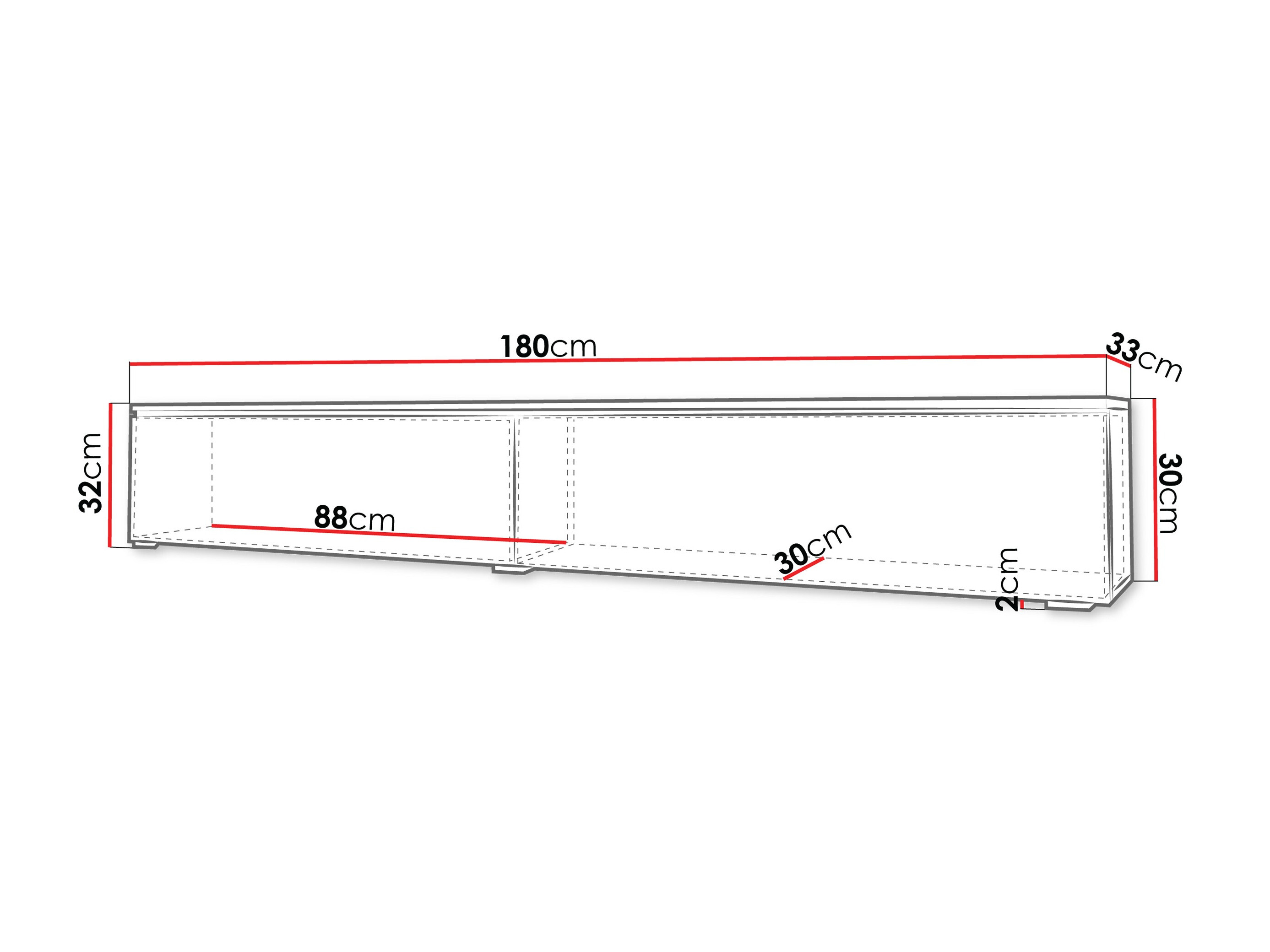 Comodă TV Sarasota 121 (Matera gri + Castan)