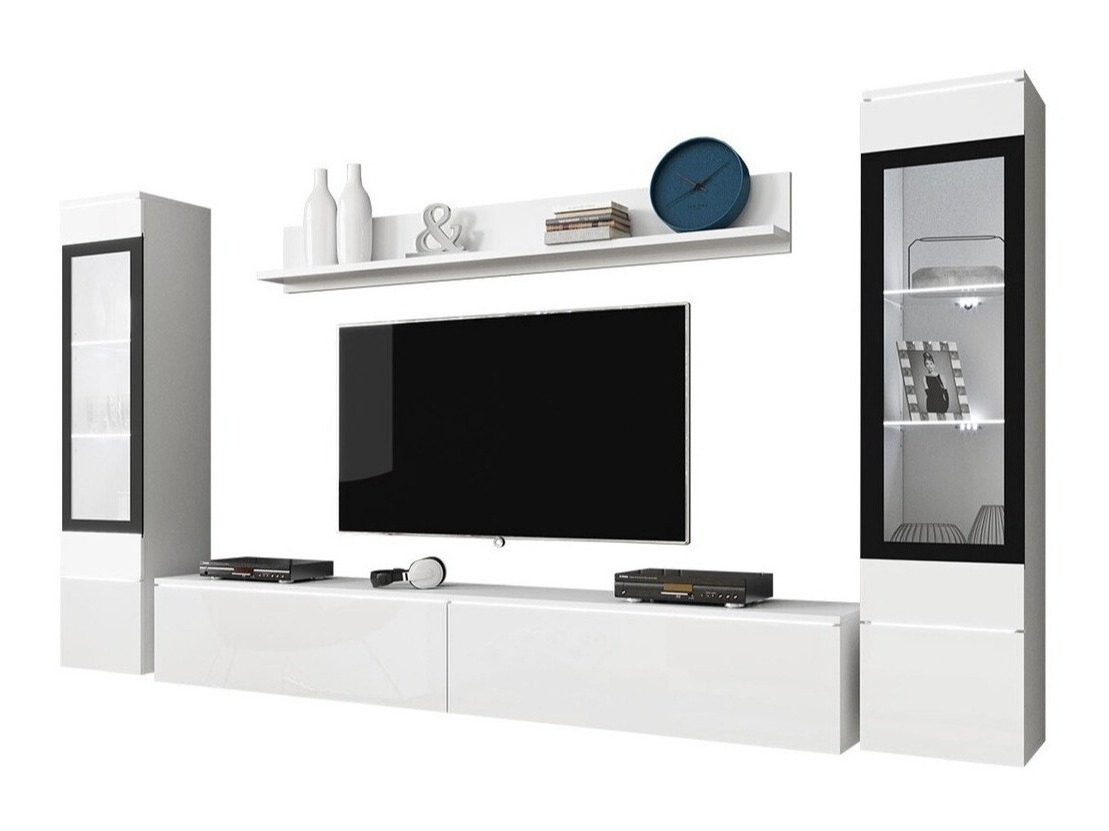 Set de living Mirfivo 101 (Alb + Alb lucios)