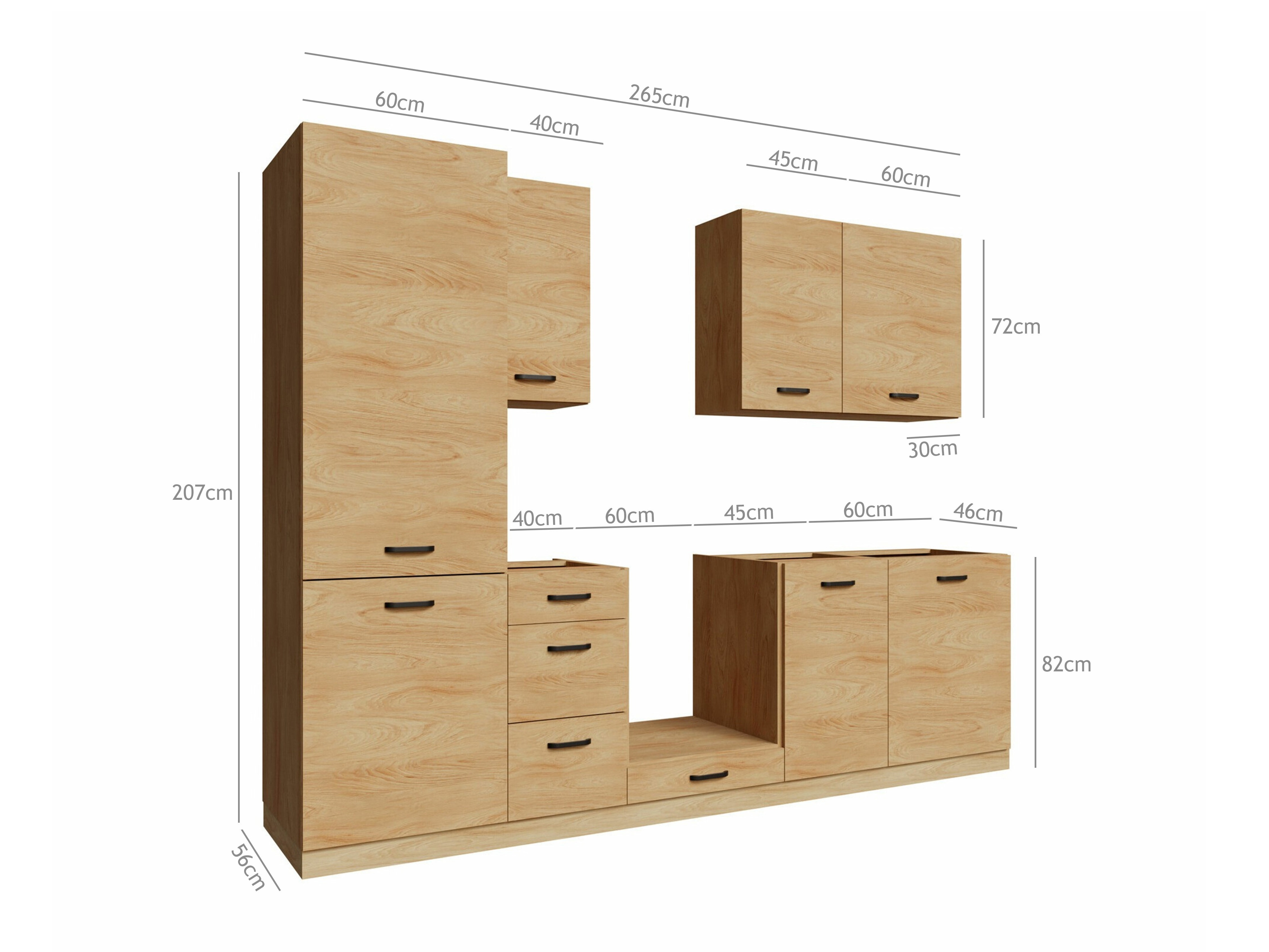 Set de bucătărie modular Amper Oak 167