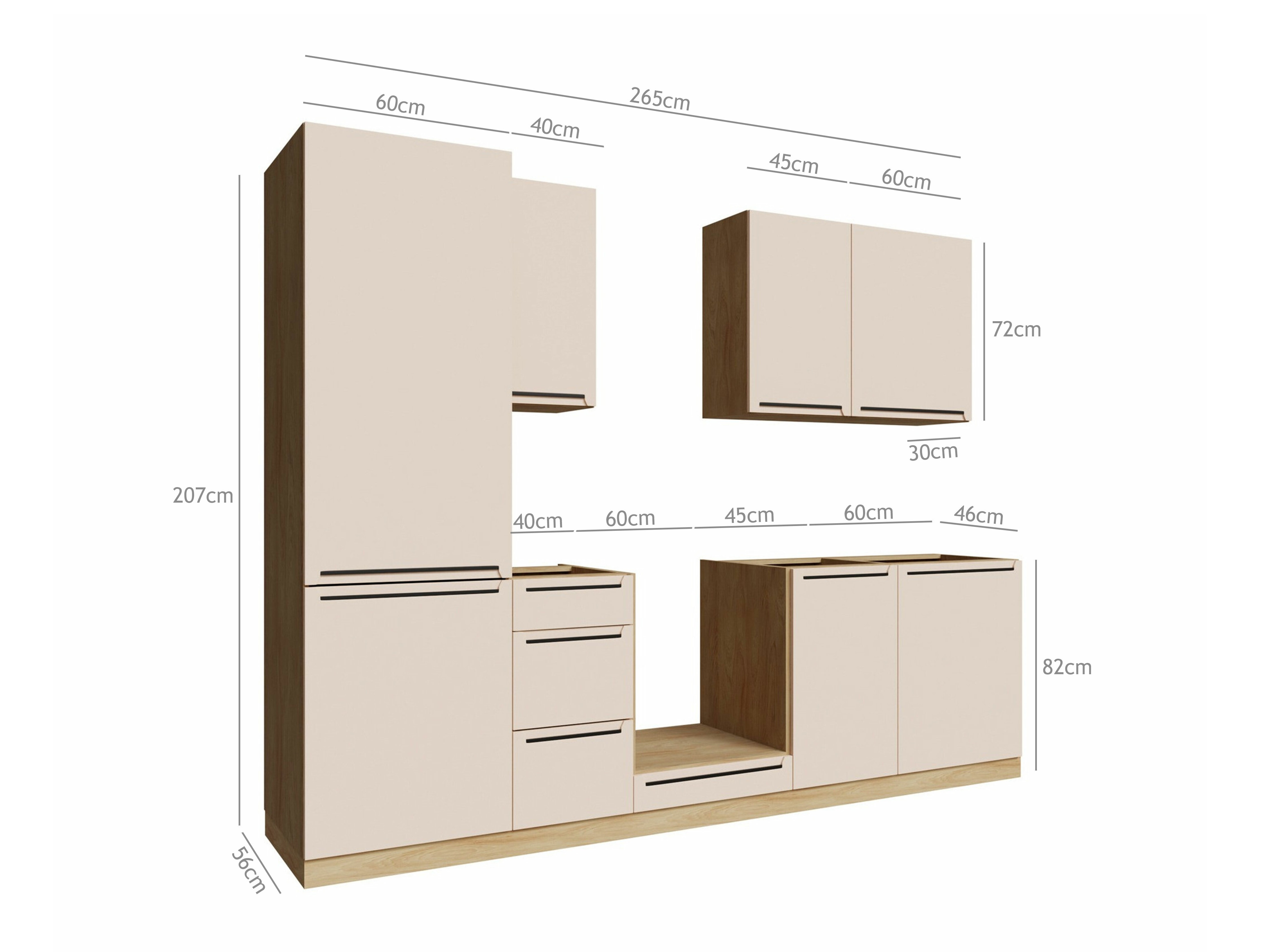 Set de bucătărie modular Riso Beige 169