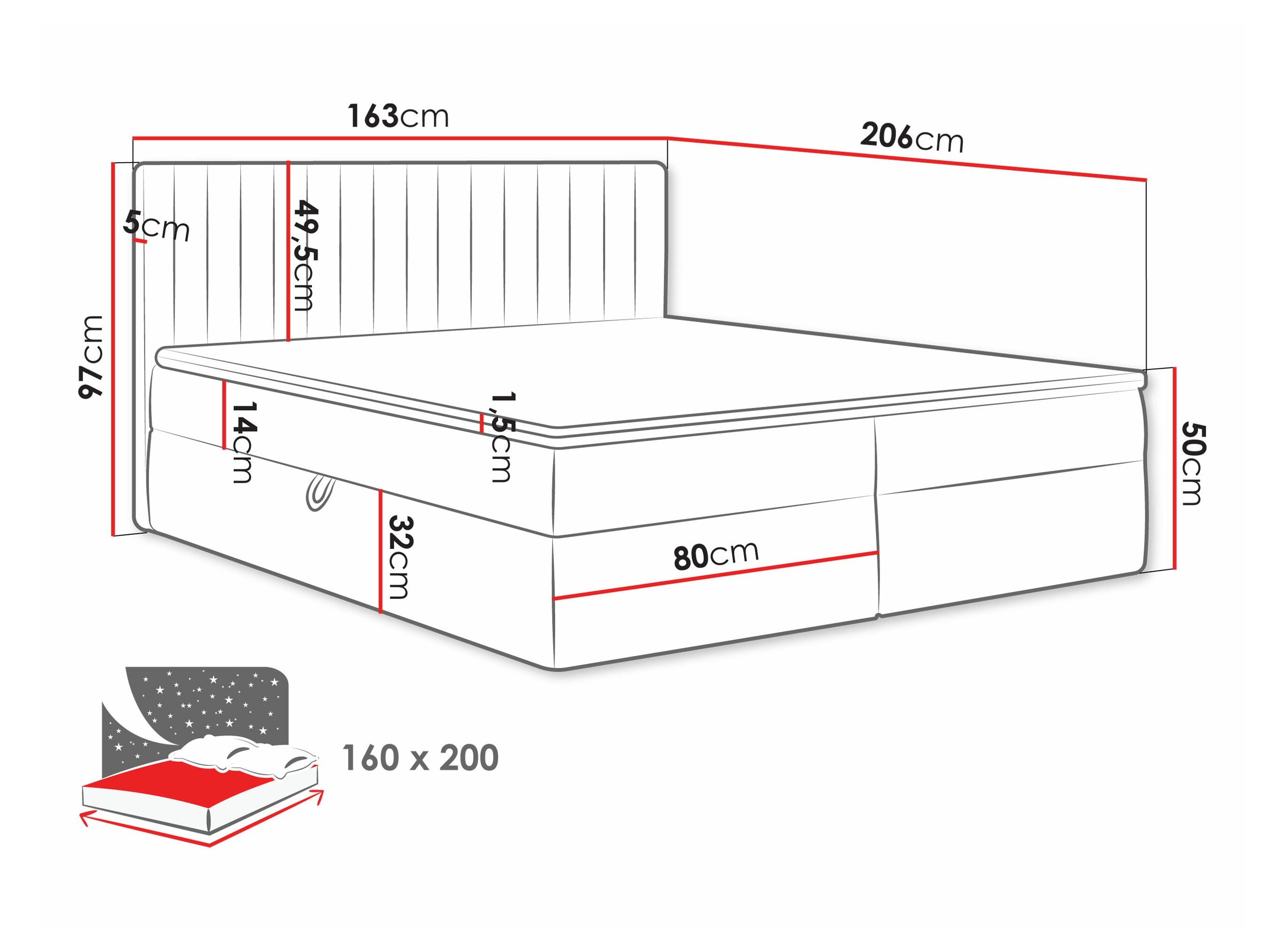 Pat boxspring Comfivo Apis I (Manila 02)