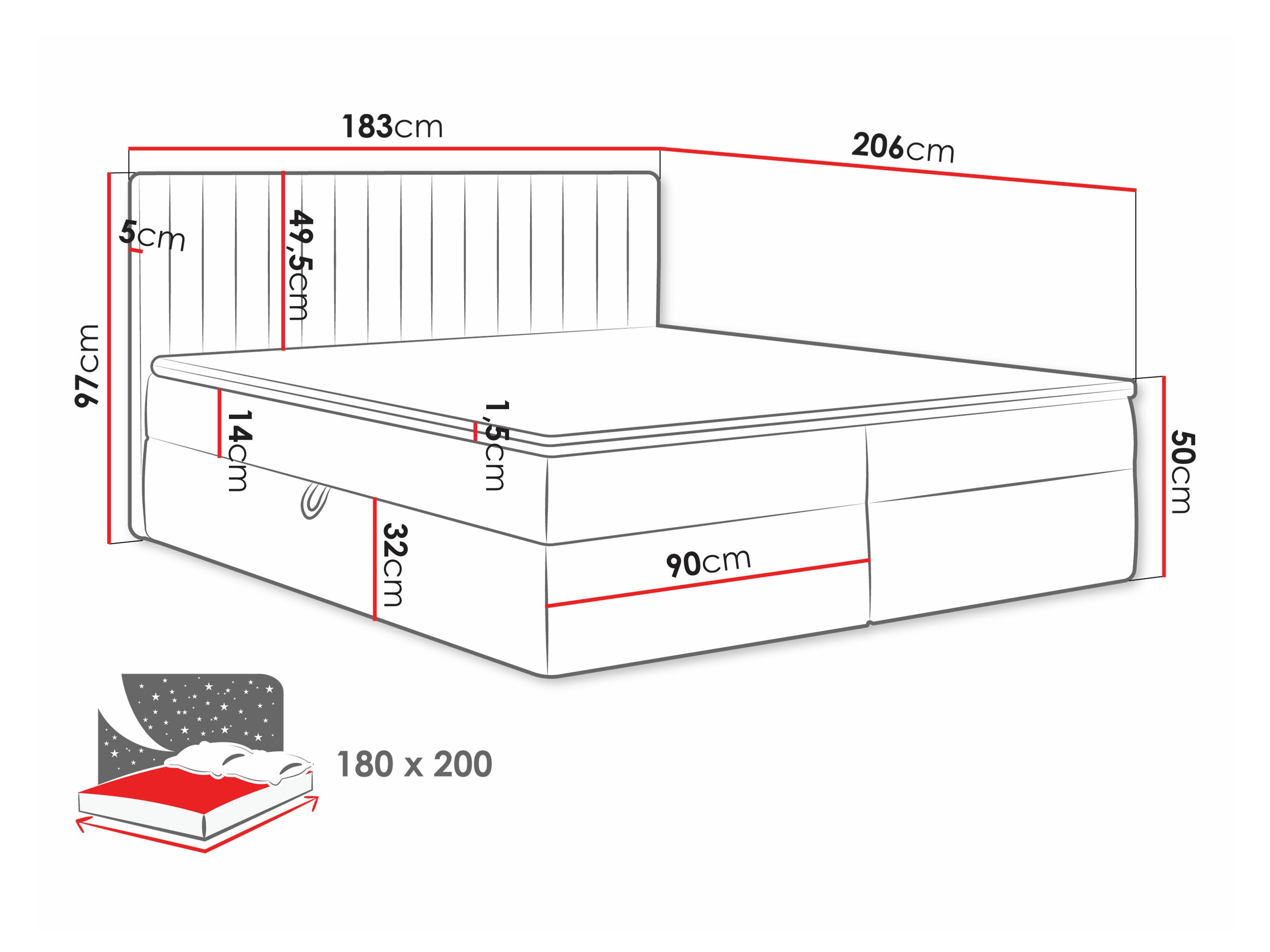 Pat boxspring Comfivo Apis I (Polo 882)