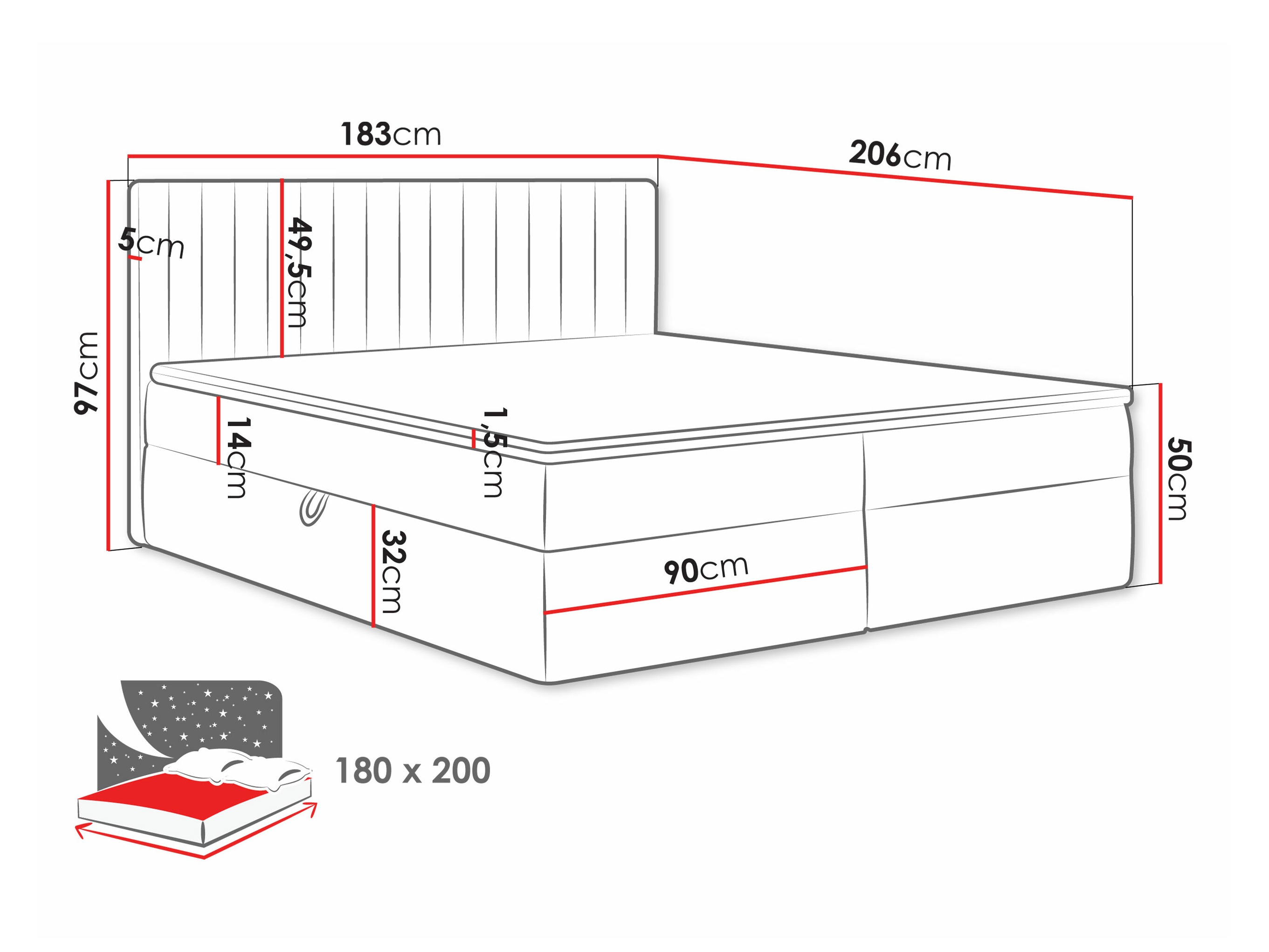 Pat boxspring Comfivo Apis I (Polo 889)