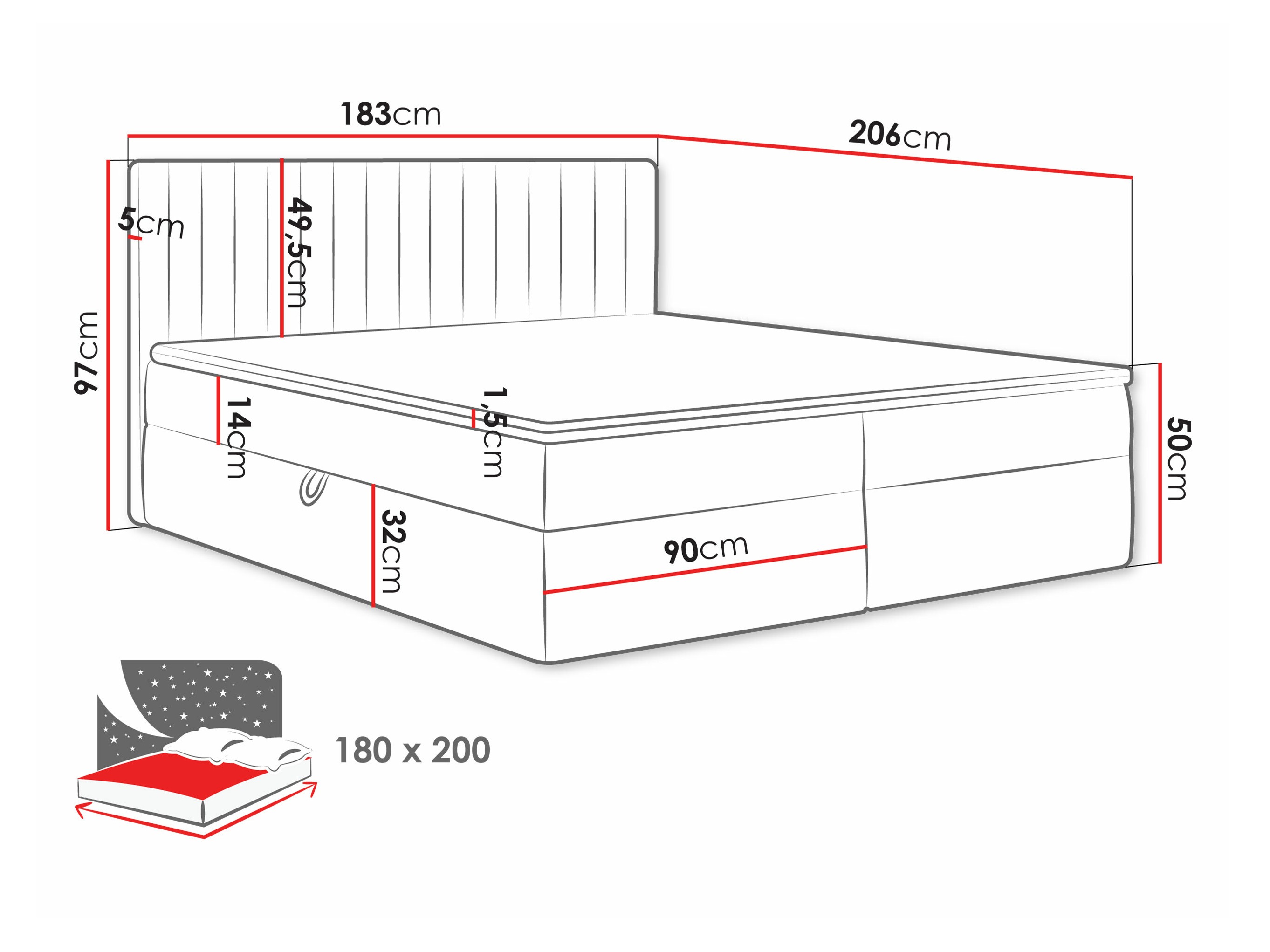 Pat boxspring Comfivo Apis I (Polo 891)