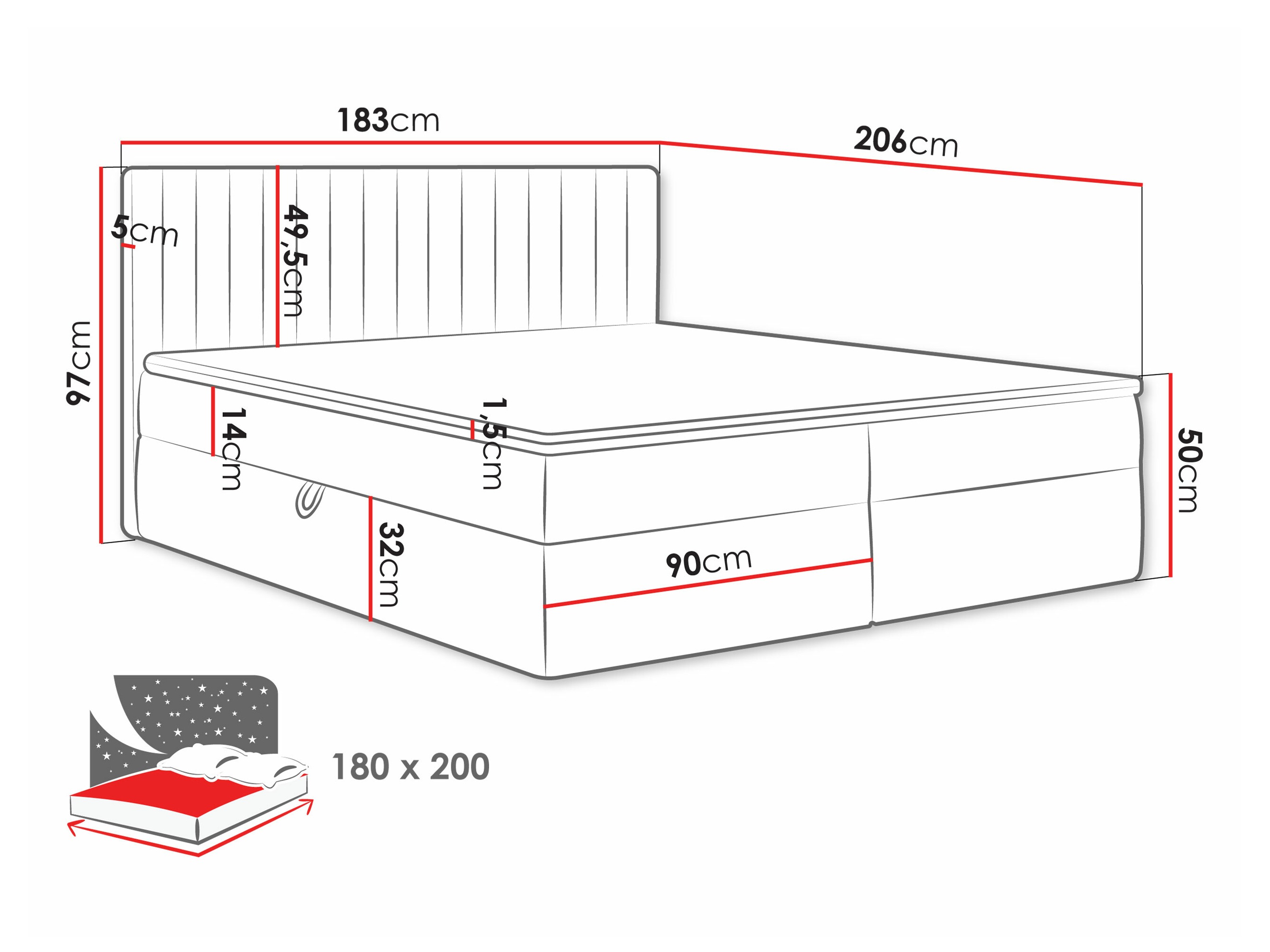 Pat boxspring Comfivo Apis I (Polo 894)