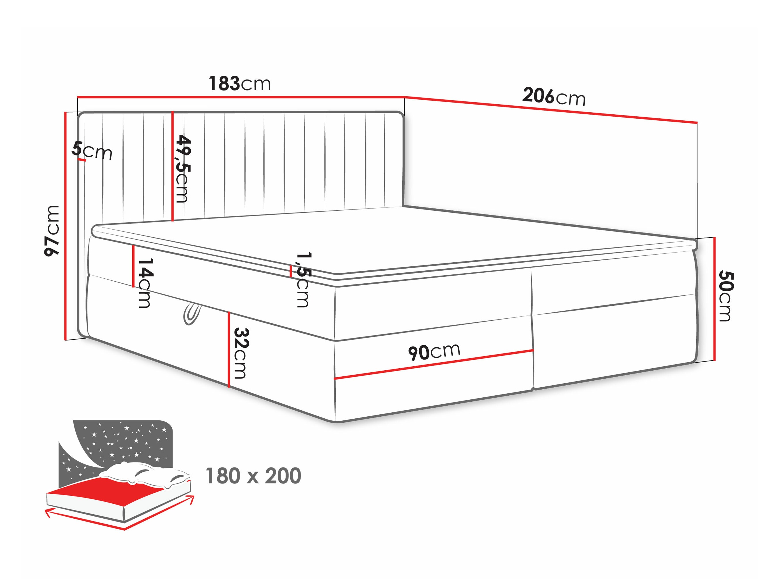 Pat boxspring Comfivo Apis I (Polo 897)