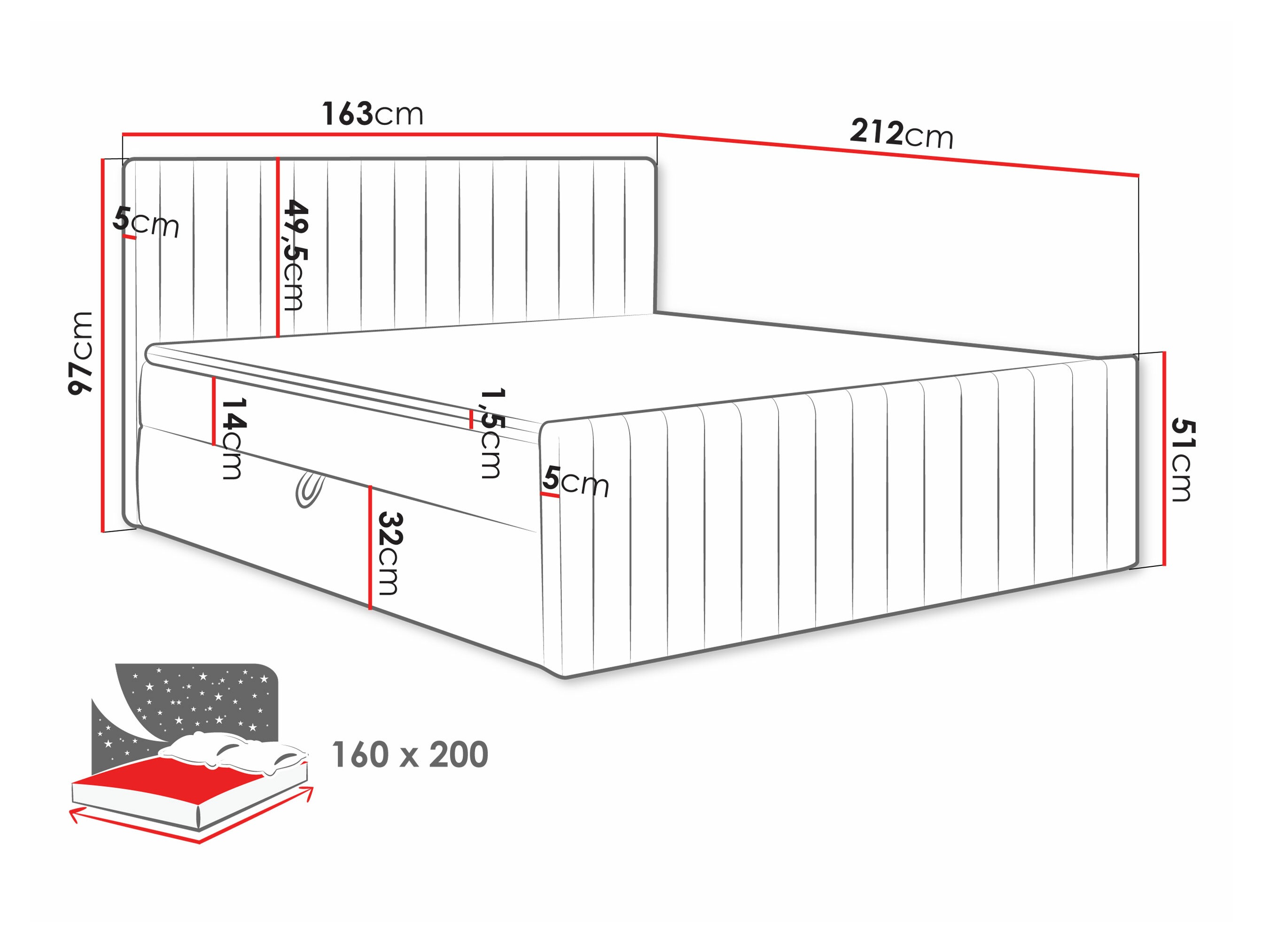 Pat boxspring Comfivo Apis II (Polo 882)