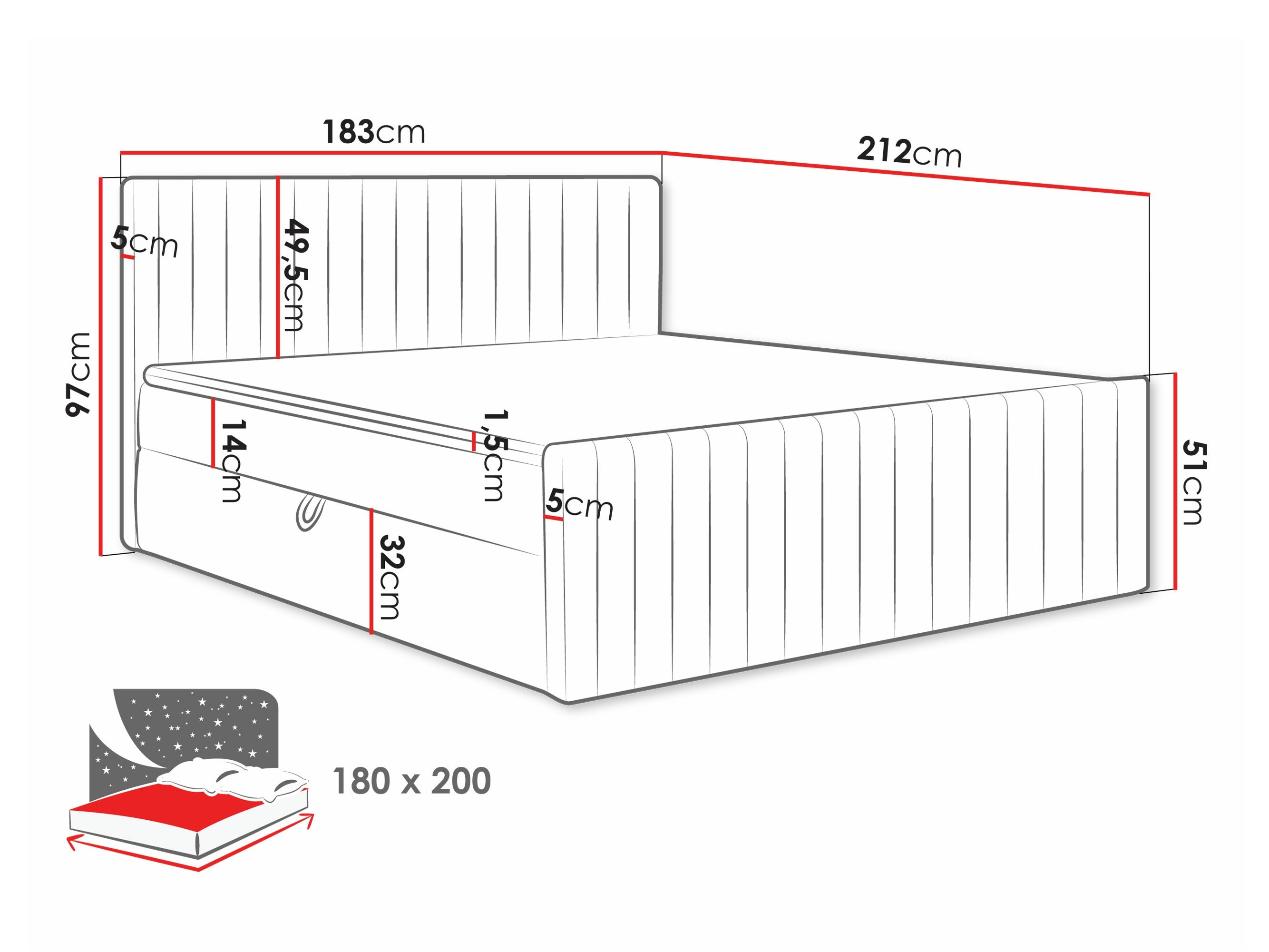 Pat boxspring Comfivo Apis II (Polo 882)