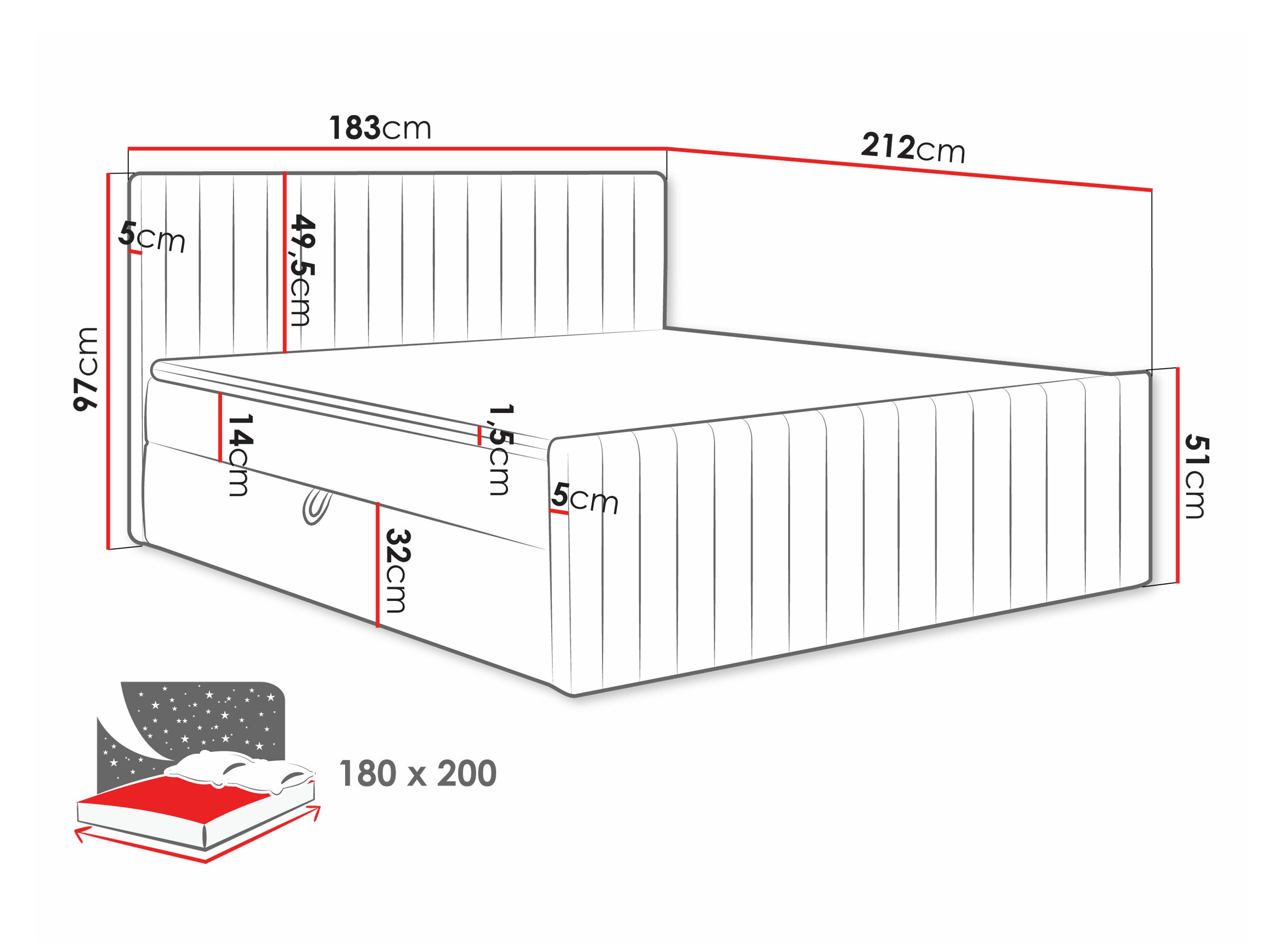 Pat boxspring Comfivo Apis II (Polo 889)