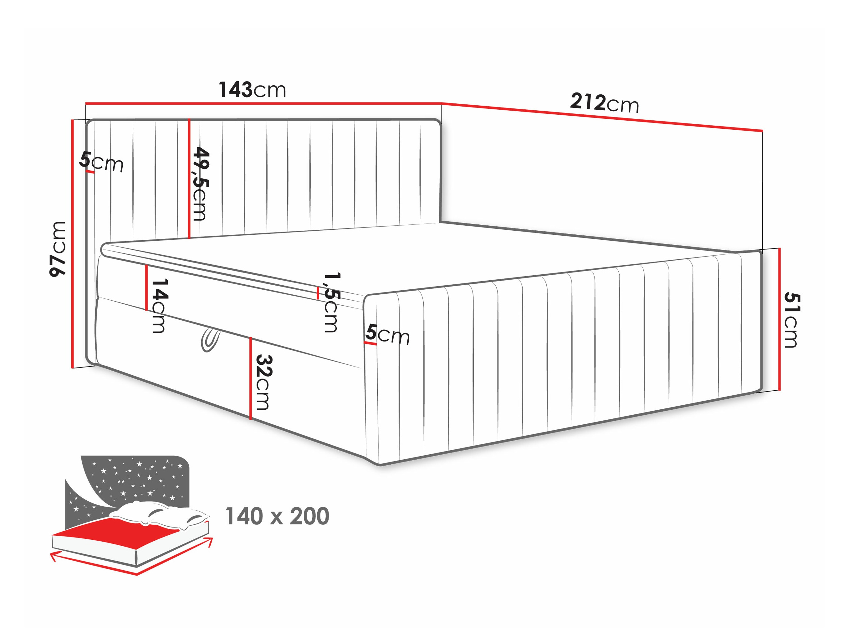 Pat boxspring Comfivo Apis II (Polo 891)