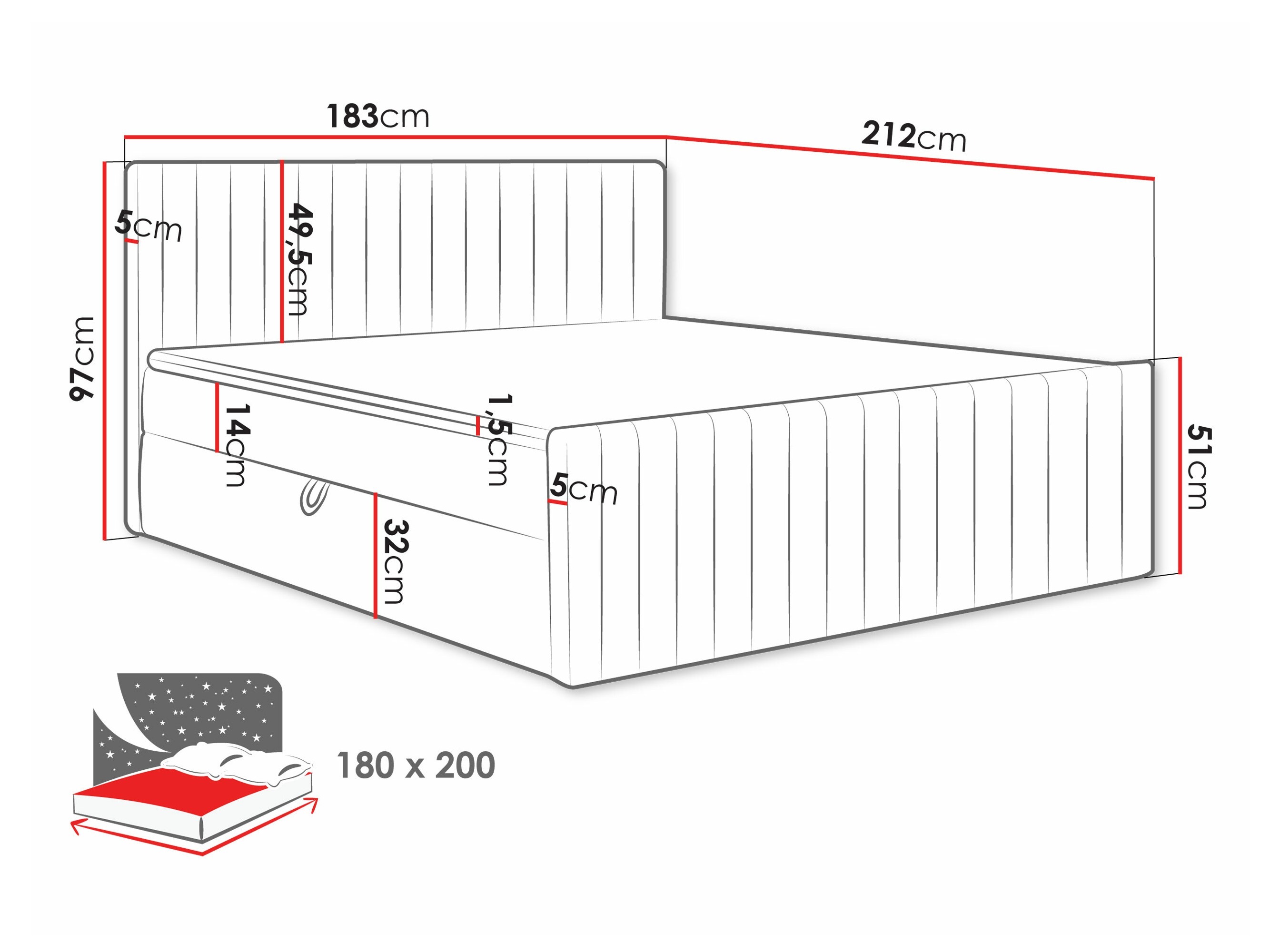 Pat boxspring Comfivo Apis II (Polo 897)