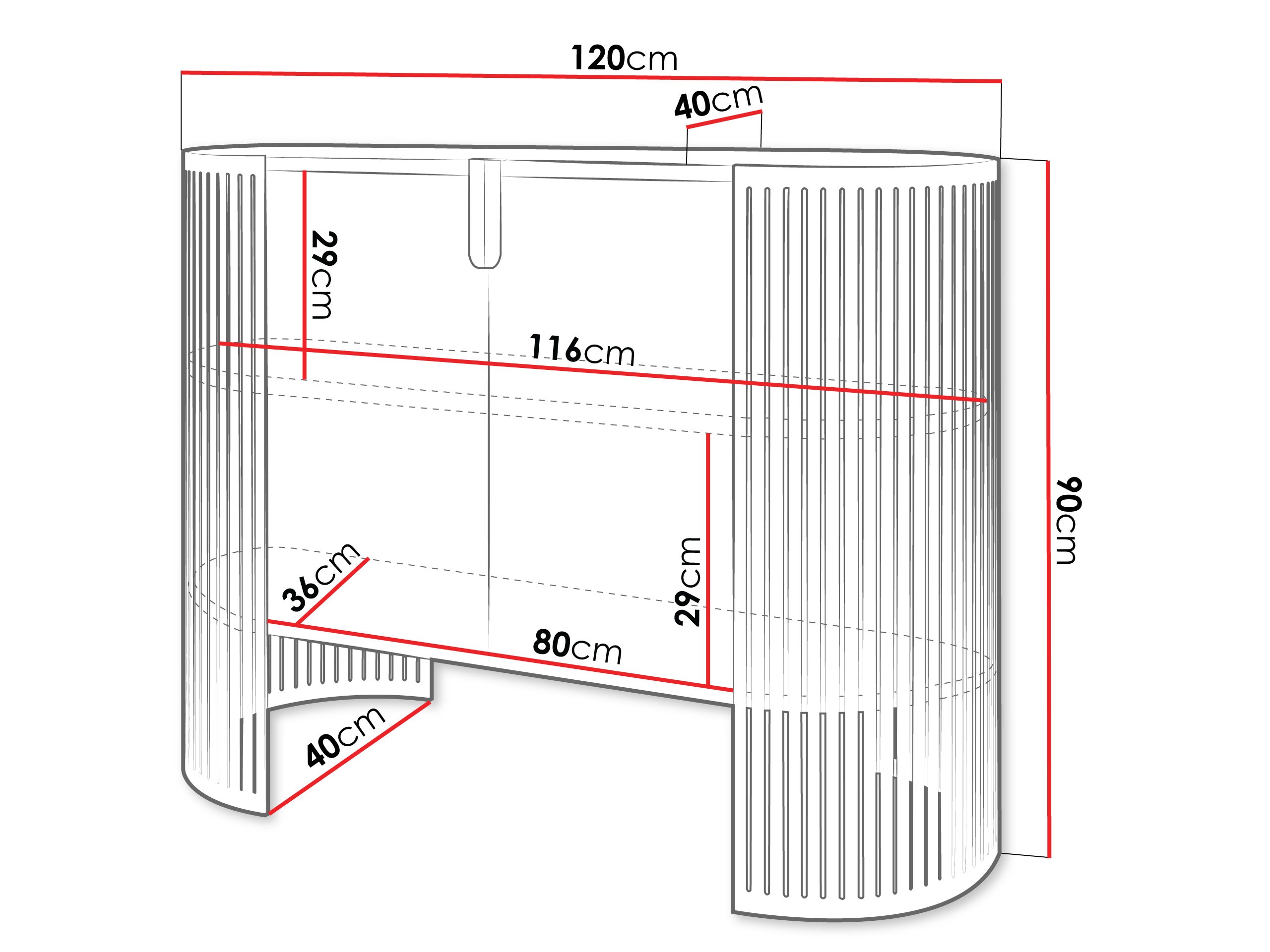 Bufet Sordore 130 (Roze + Alb)