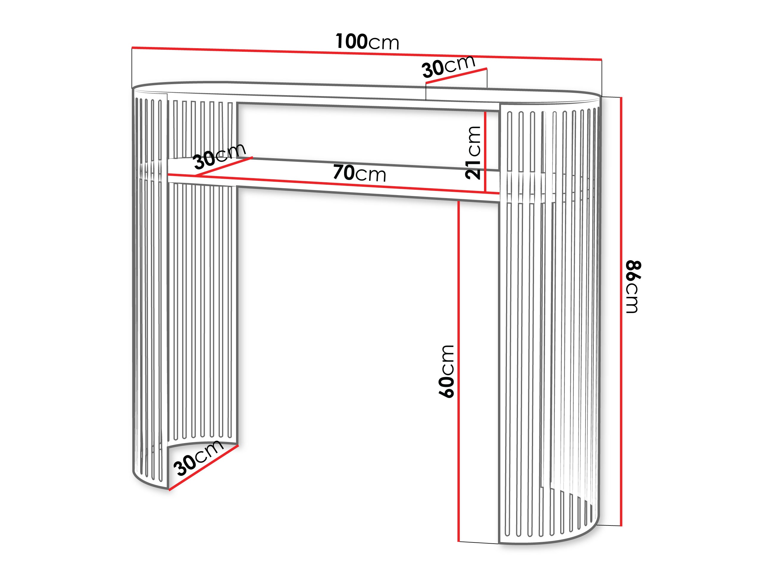 Consolă Sordore 132 (Negru + Marmură neagră)