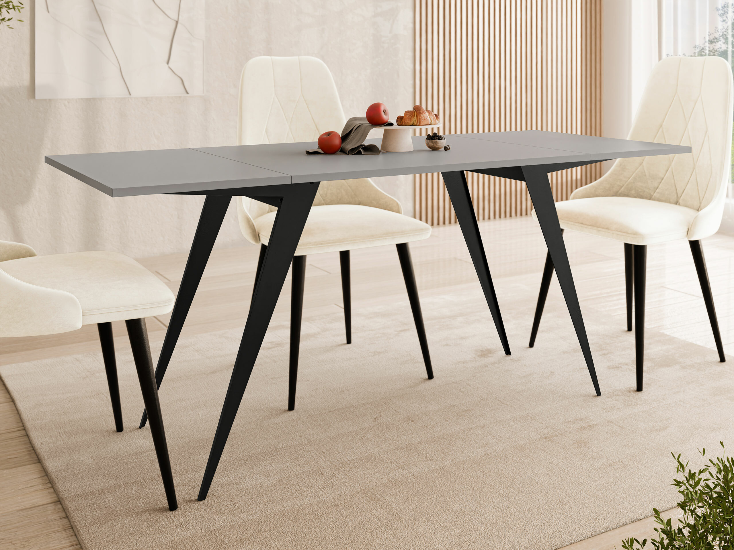 Măsuță de cafea extensibila Oswego 150 (Grafit + Negru)