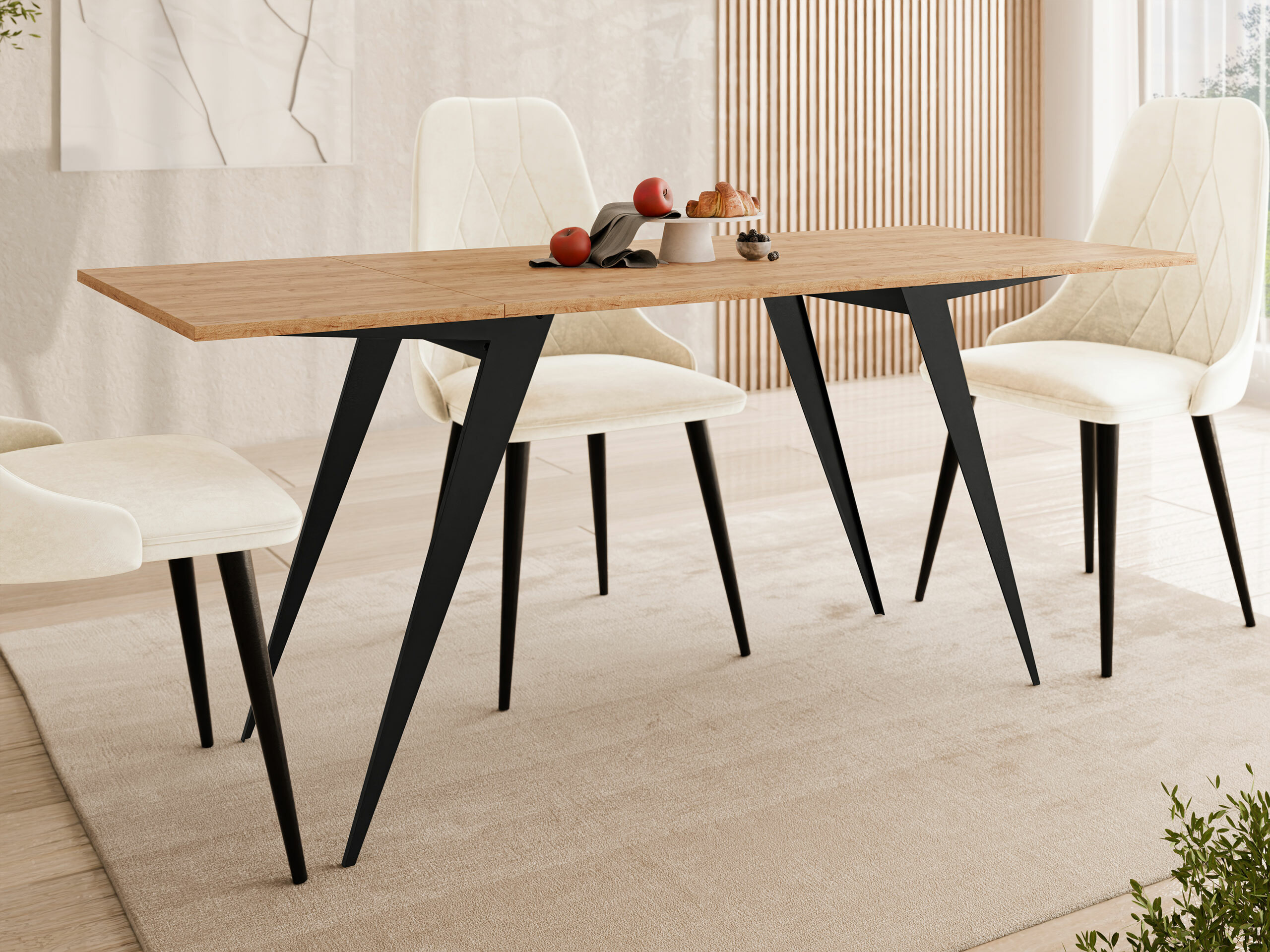 Măsuță de cafea extensibilă Oswego 150 (Stejar Craft auriu + Negru)