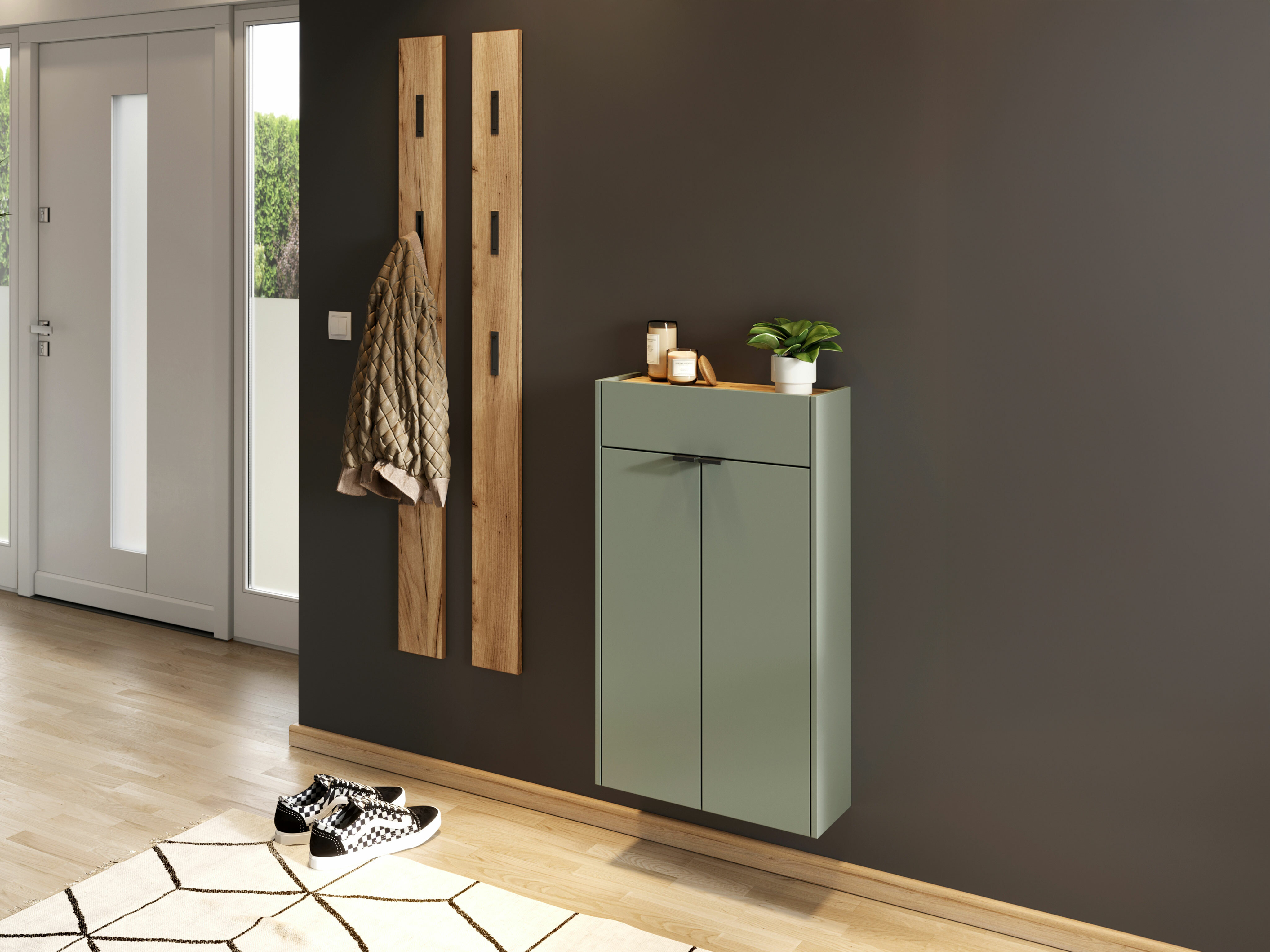 Set de hol Cirsale 105 (Verde prăfuit + Navarra stejar)