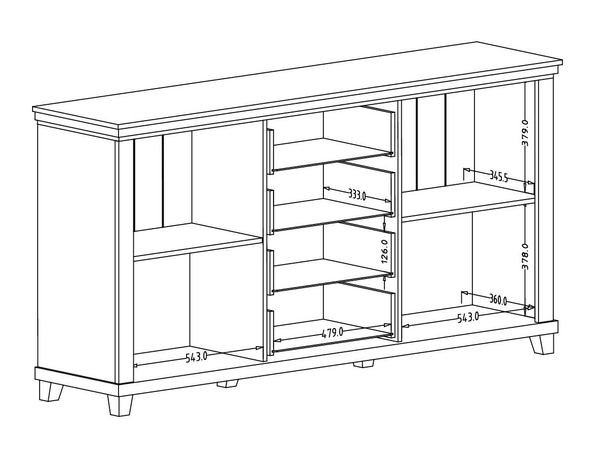 Comodă Tolnue 103 (Bej deschis + Stejar)
