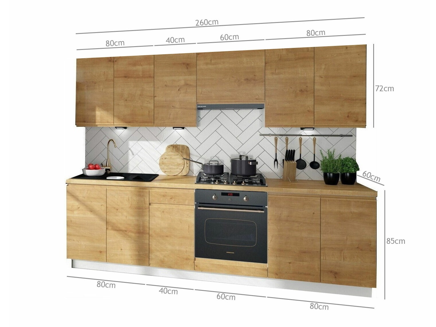 Set de bucătărie modular Soli Oak 157