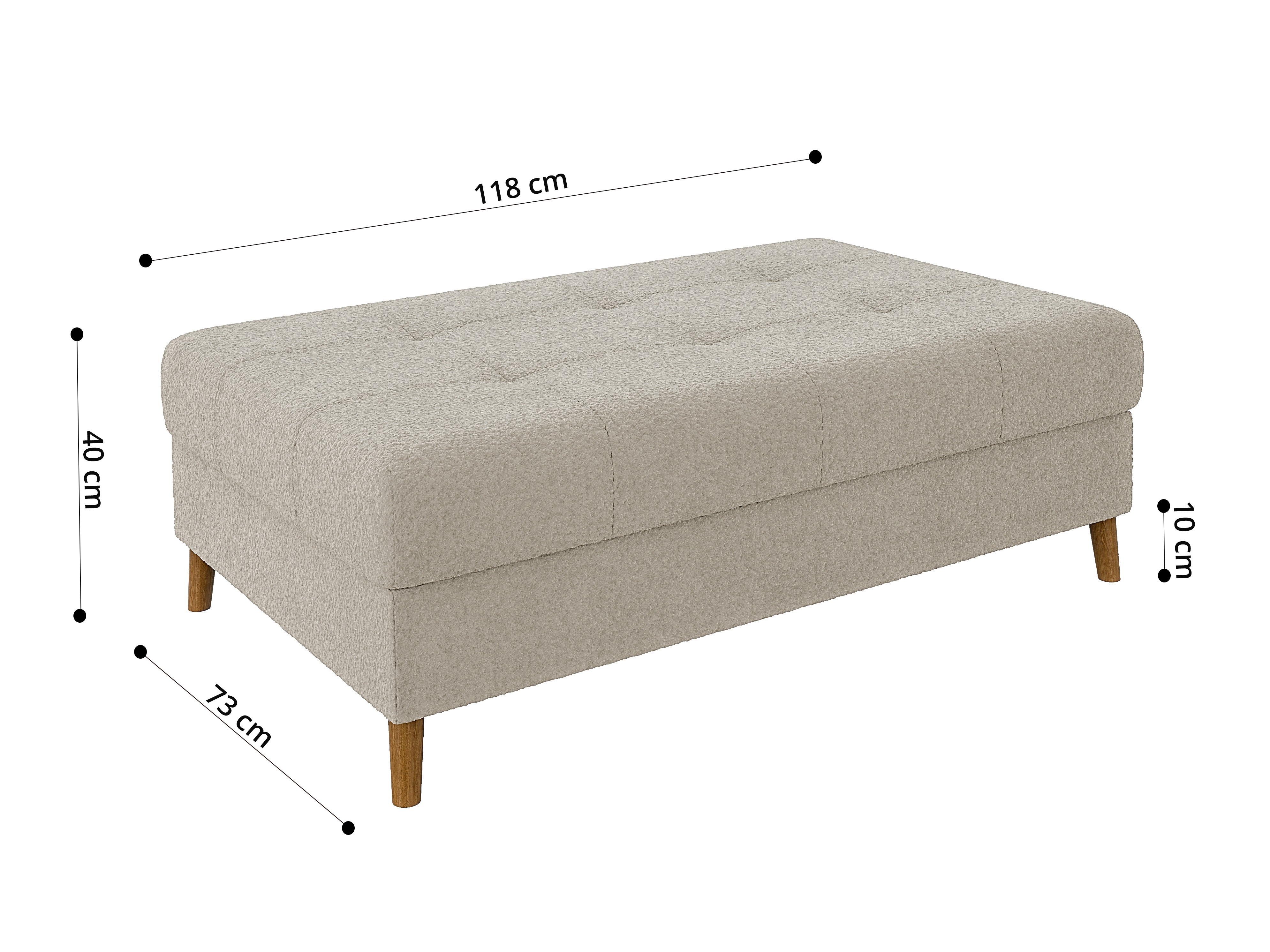 Taburet tapițat Elbmori 102 (Coral 65)