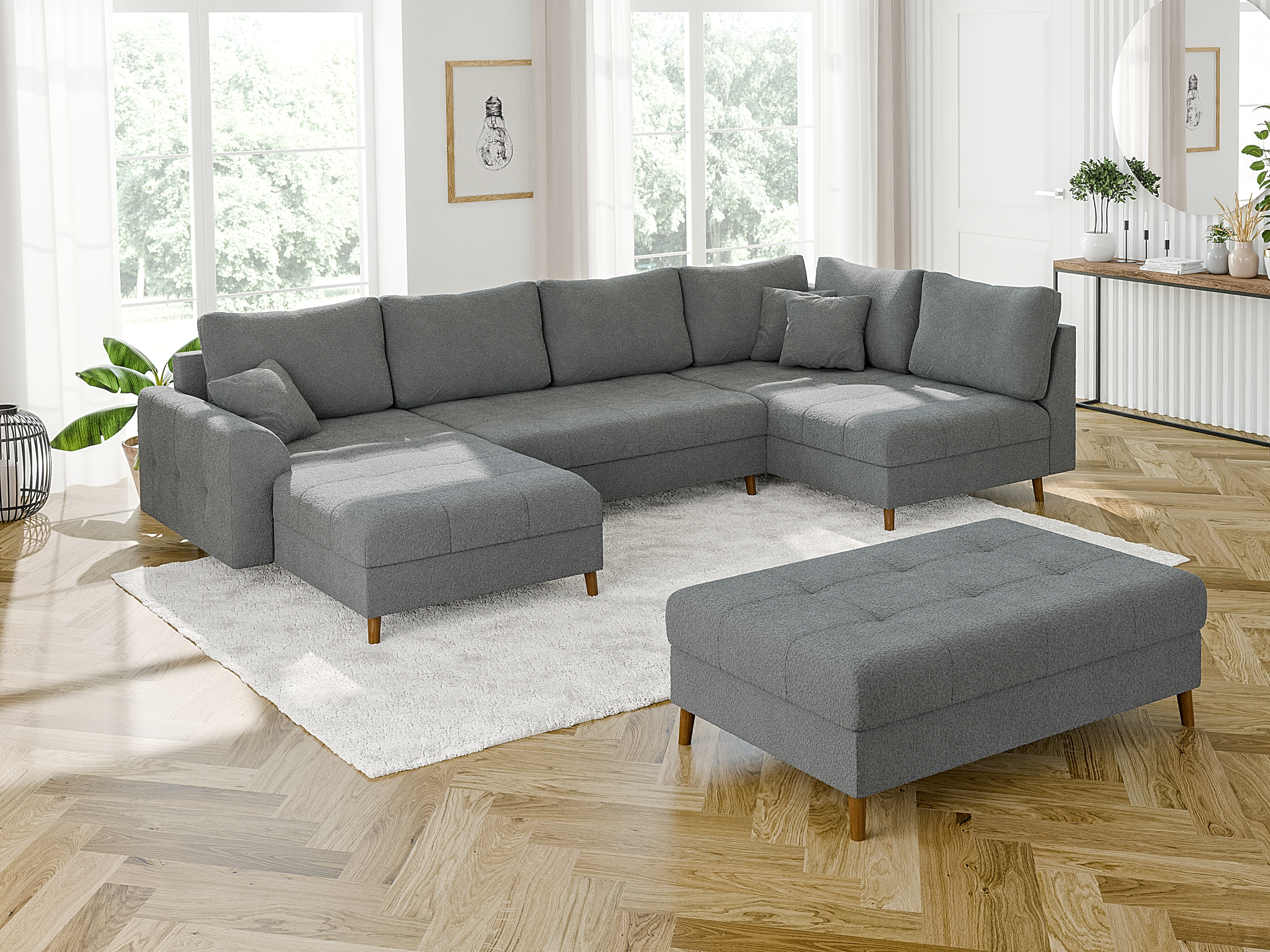 Taburet tapițat Elbmori 102 (Coral 75)