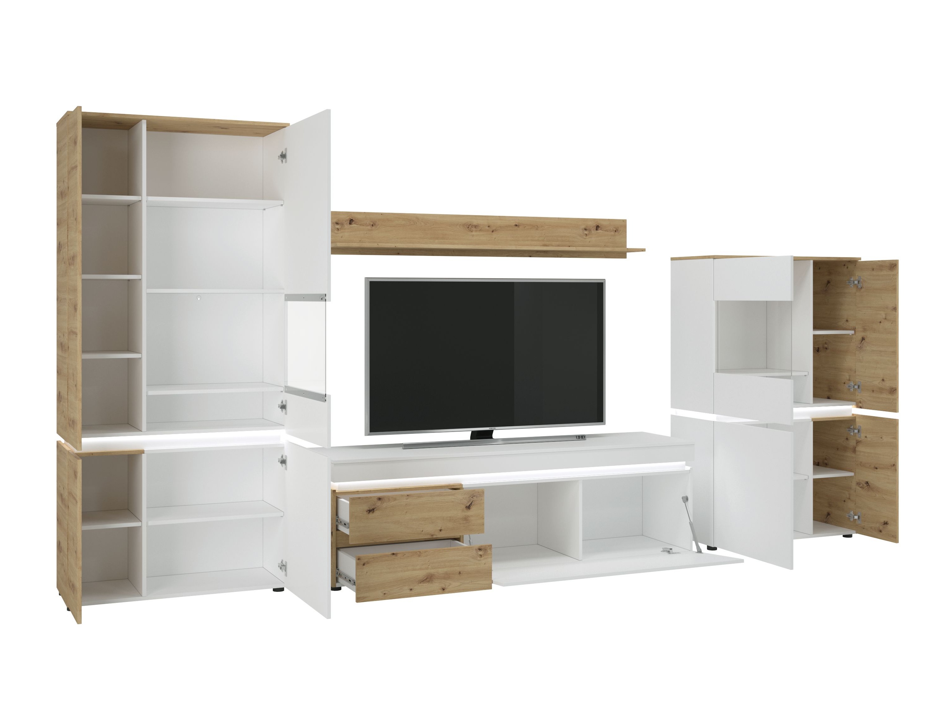 Set de living Ontario 176 (Stejar artizan + Alb)