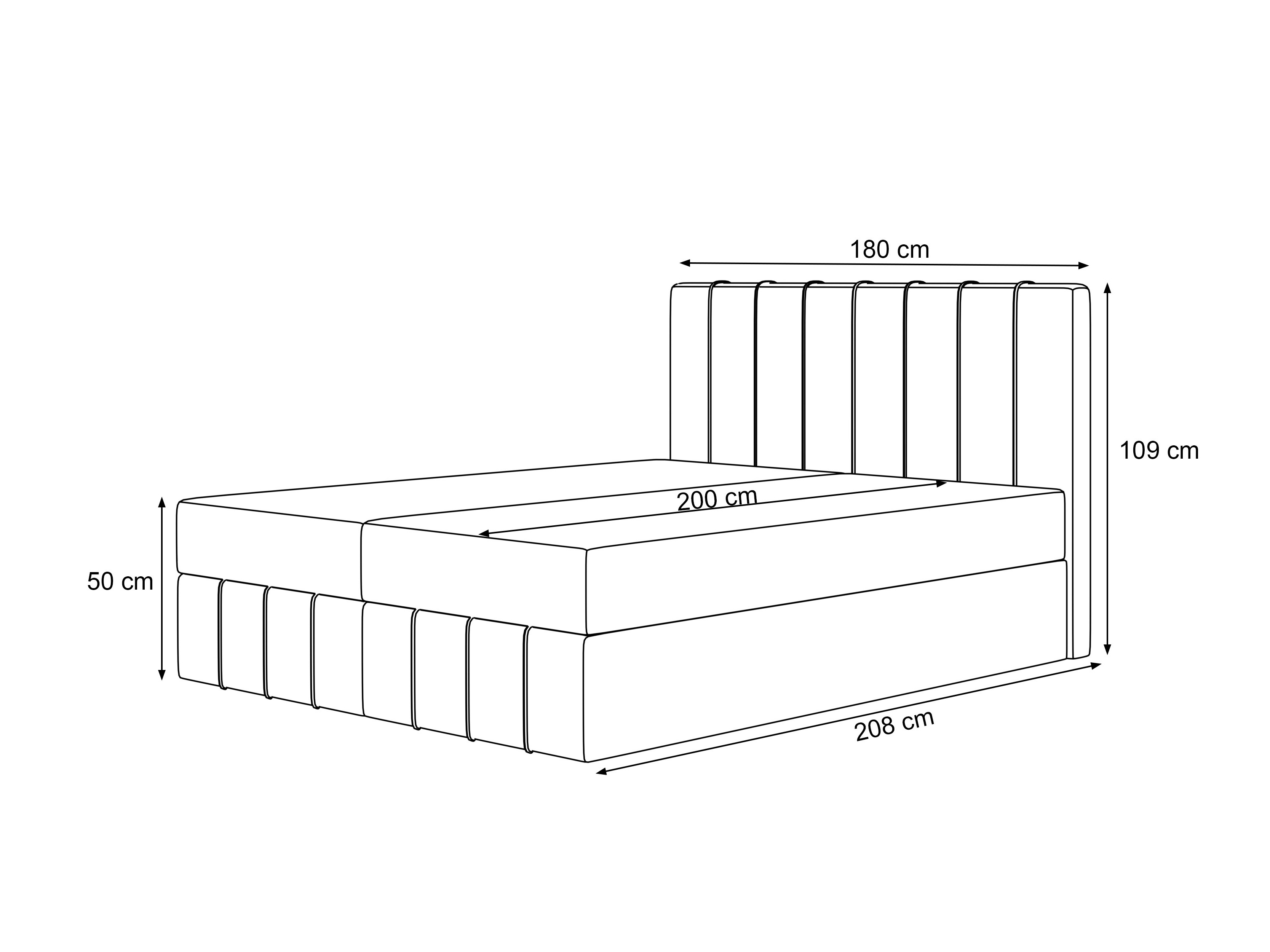 Pat boxspring Martinez 125 (Lumi 11)