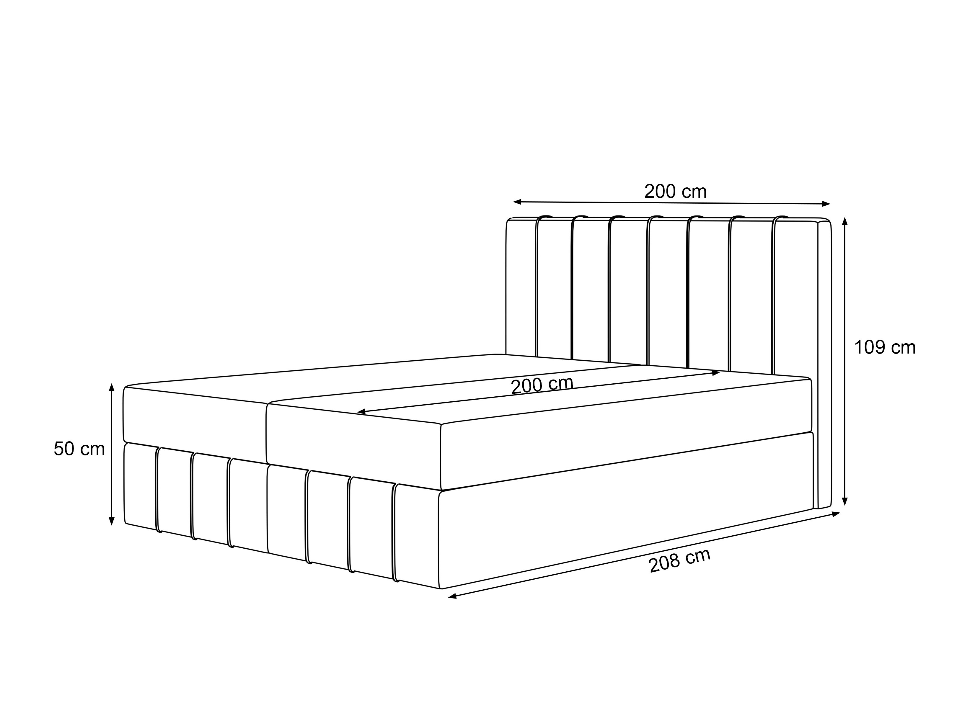 Pat boxspring Martinez 125 (Lumi 11)