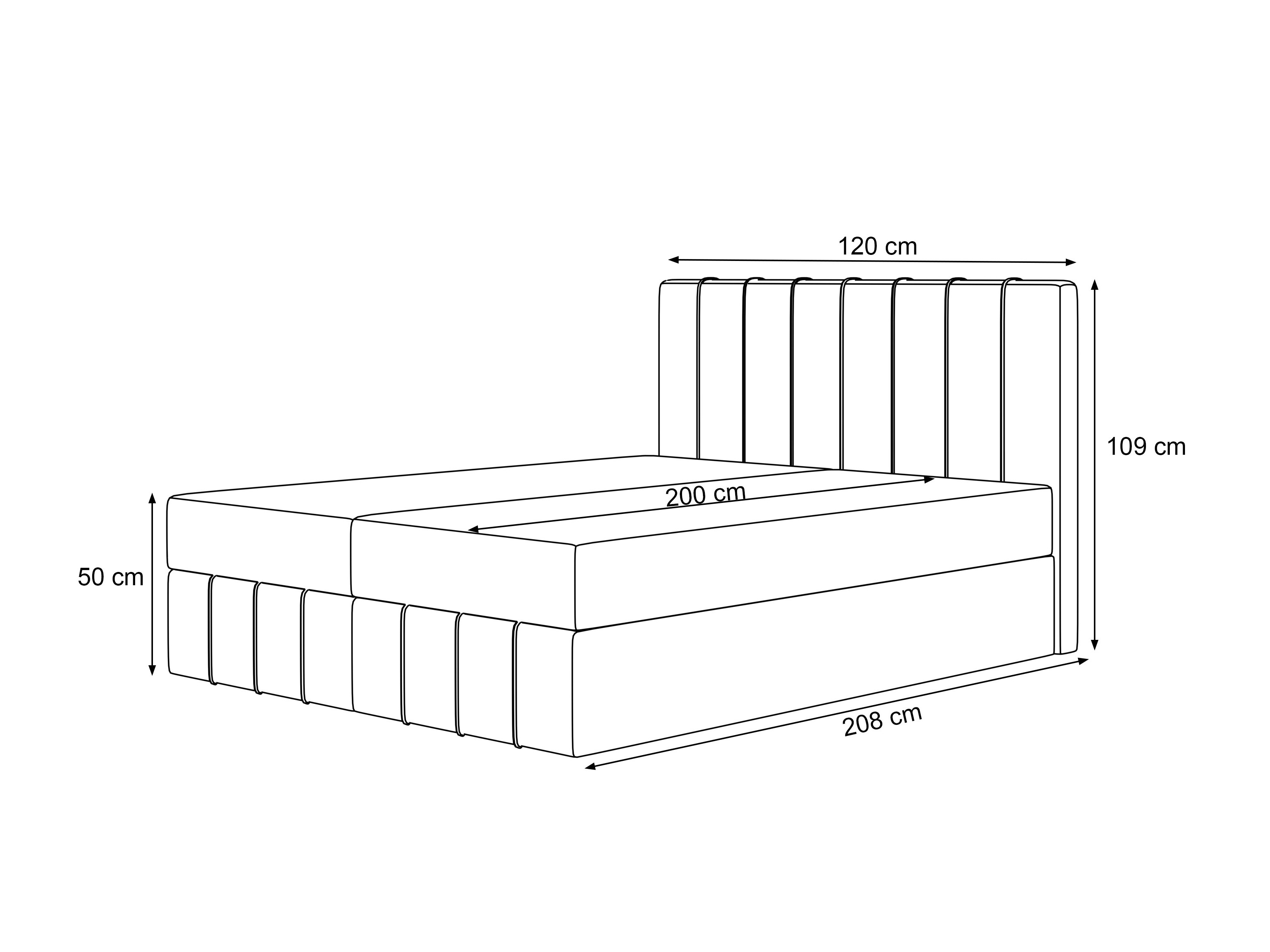 Pat boxspring Martinez 125 (Lumi 35)