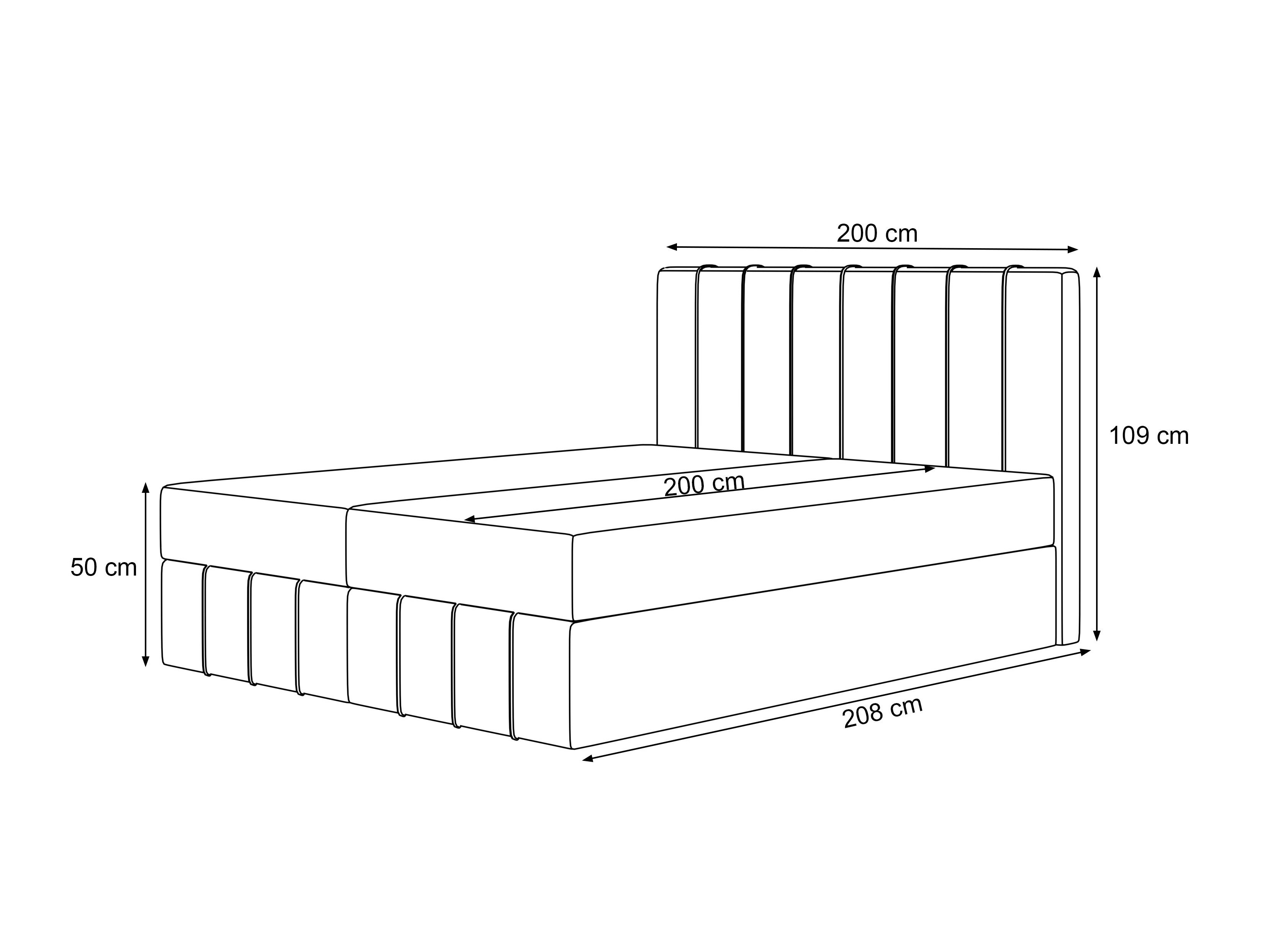 Pat boxspring Martinez 125 (Lumi 35)