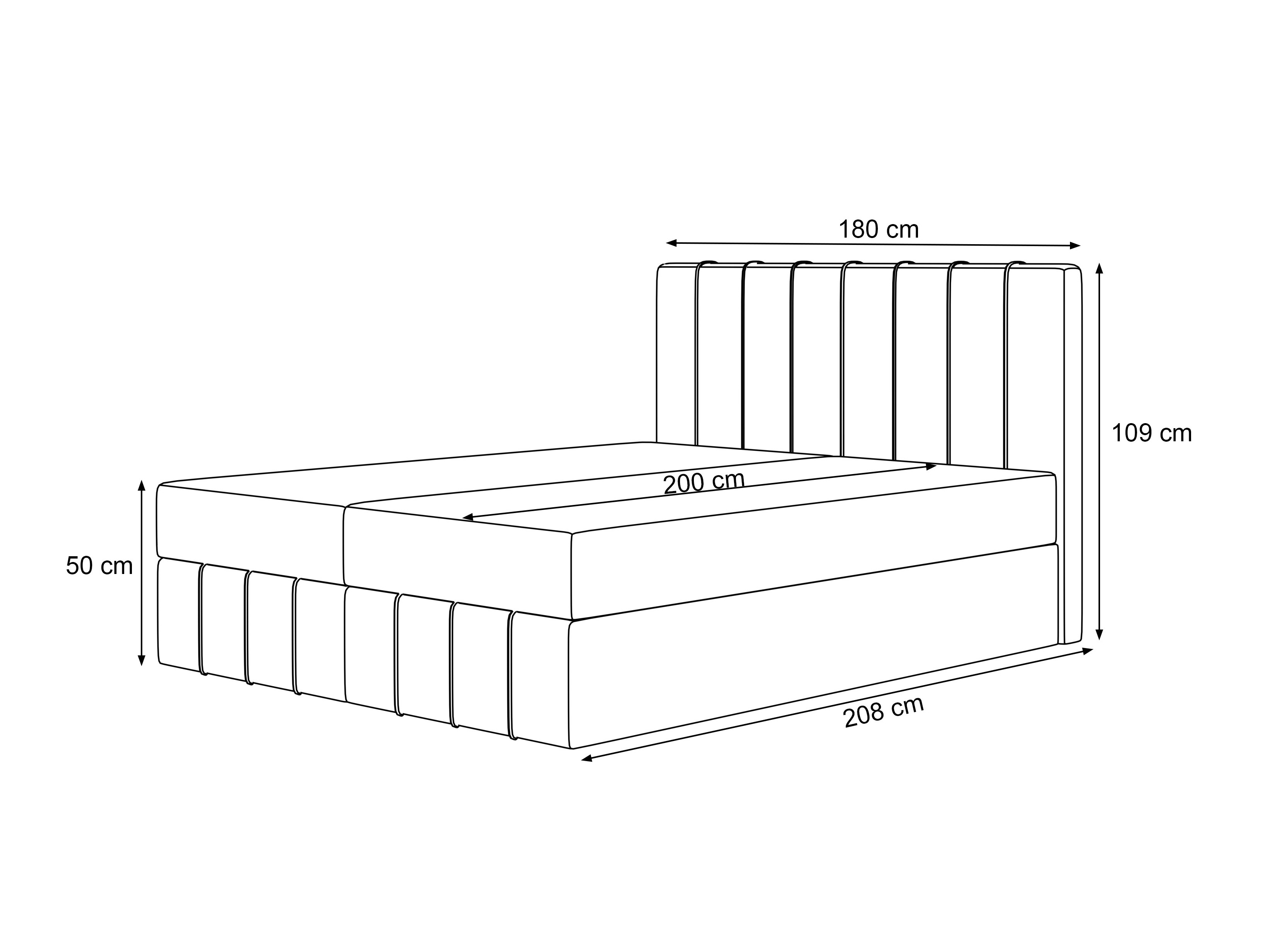 Pat boxspring Martinez 125 (Lumi 84)
