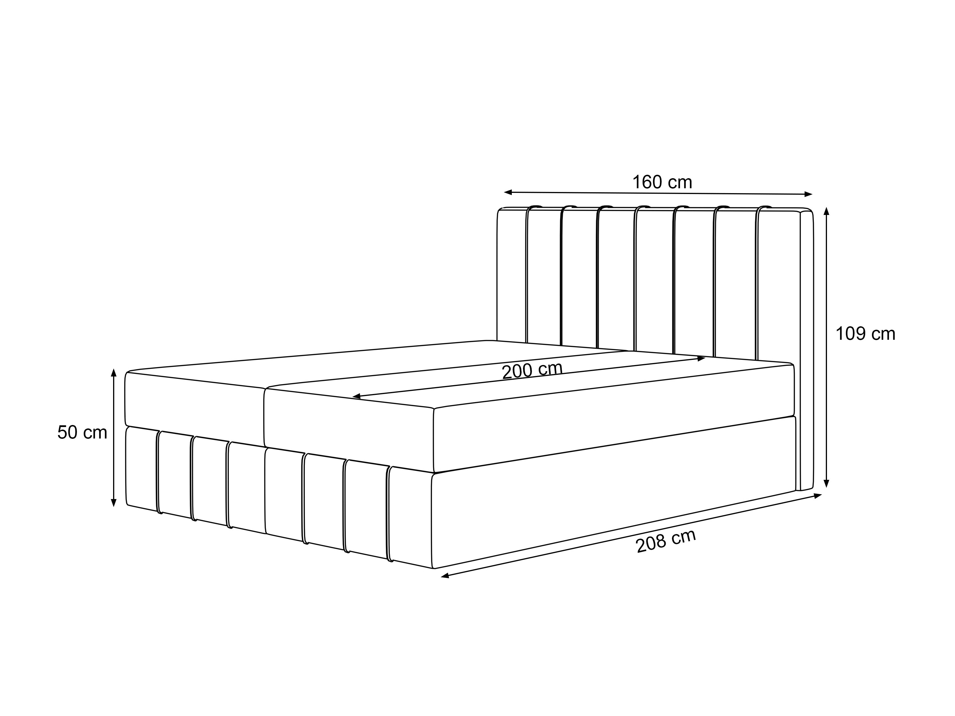 Pat boxspring Martinez 125 (Lumi 84)