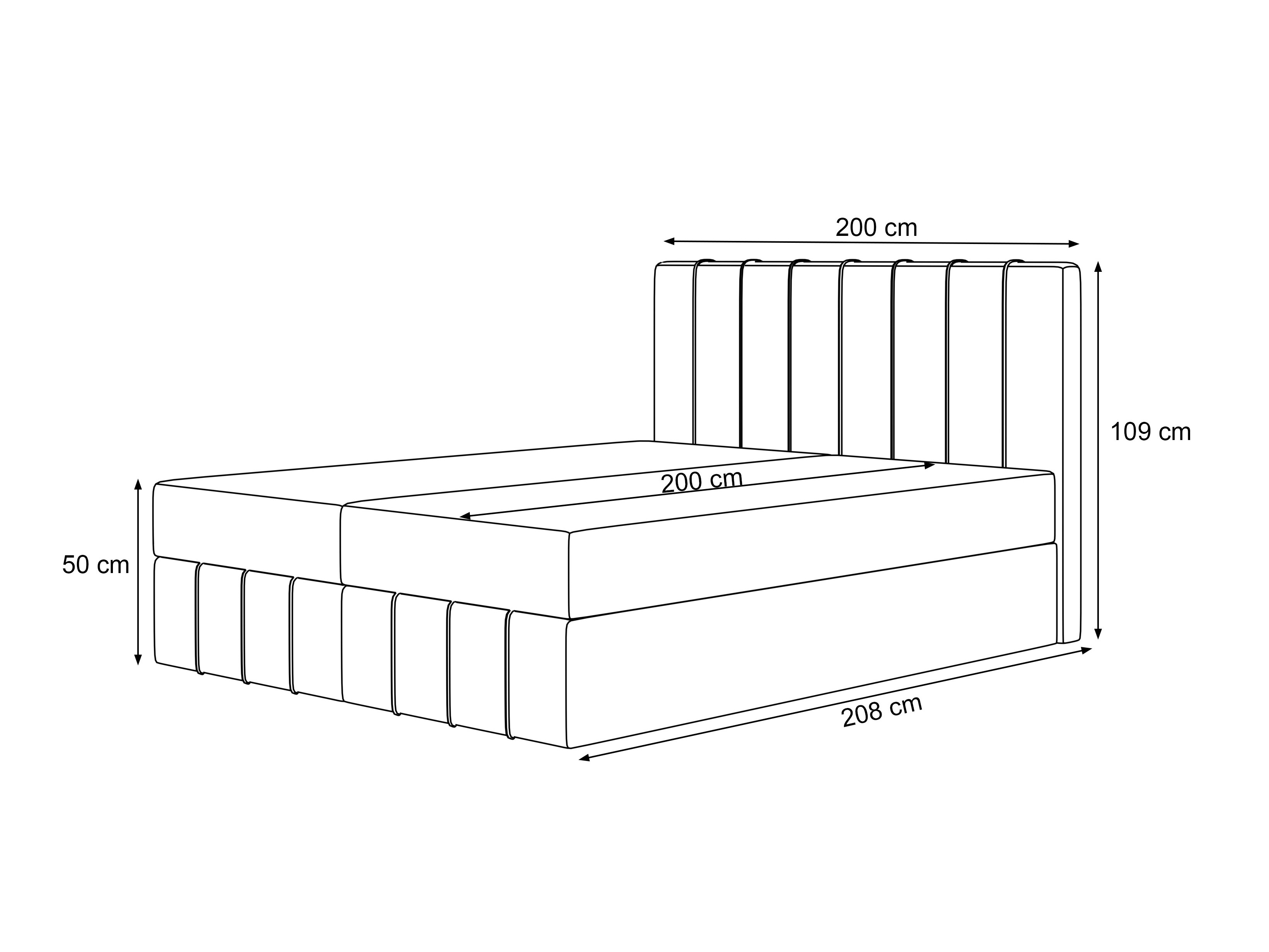 Pat boxspring Martinez 125 (Melody 02)
