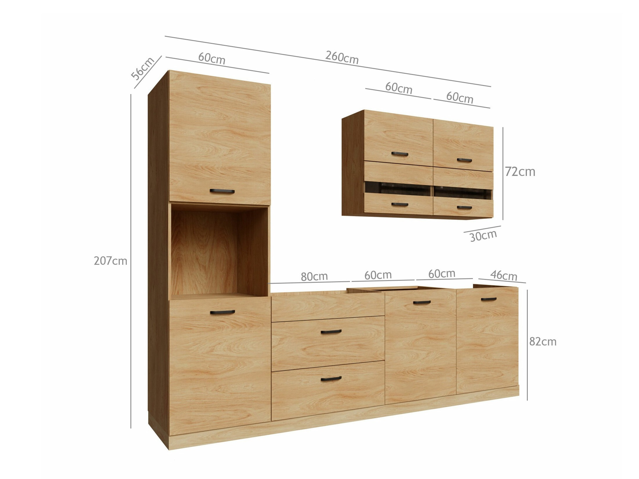 Set de bucătărie modular Amper Oak 168