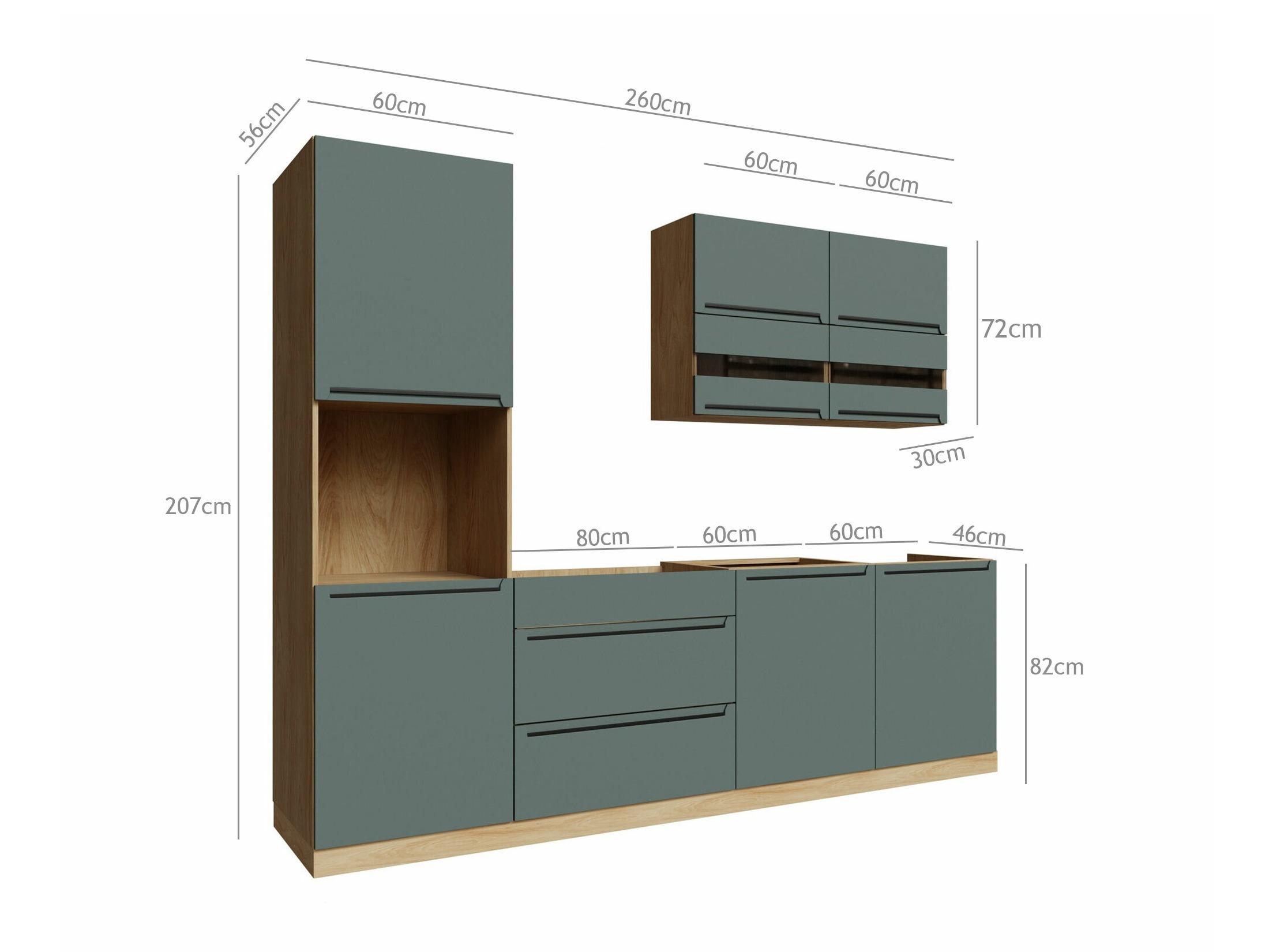 Set de bucătărie modular Riso Green 170