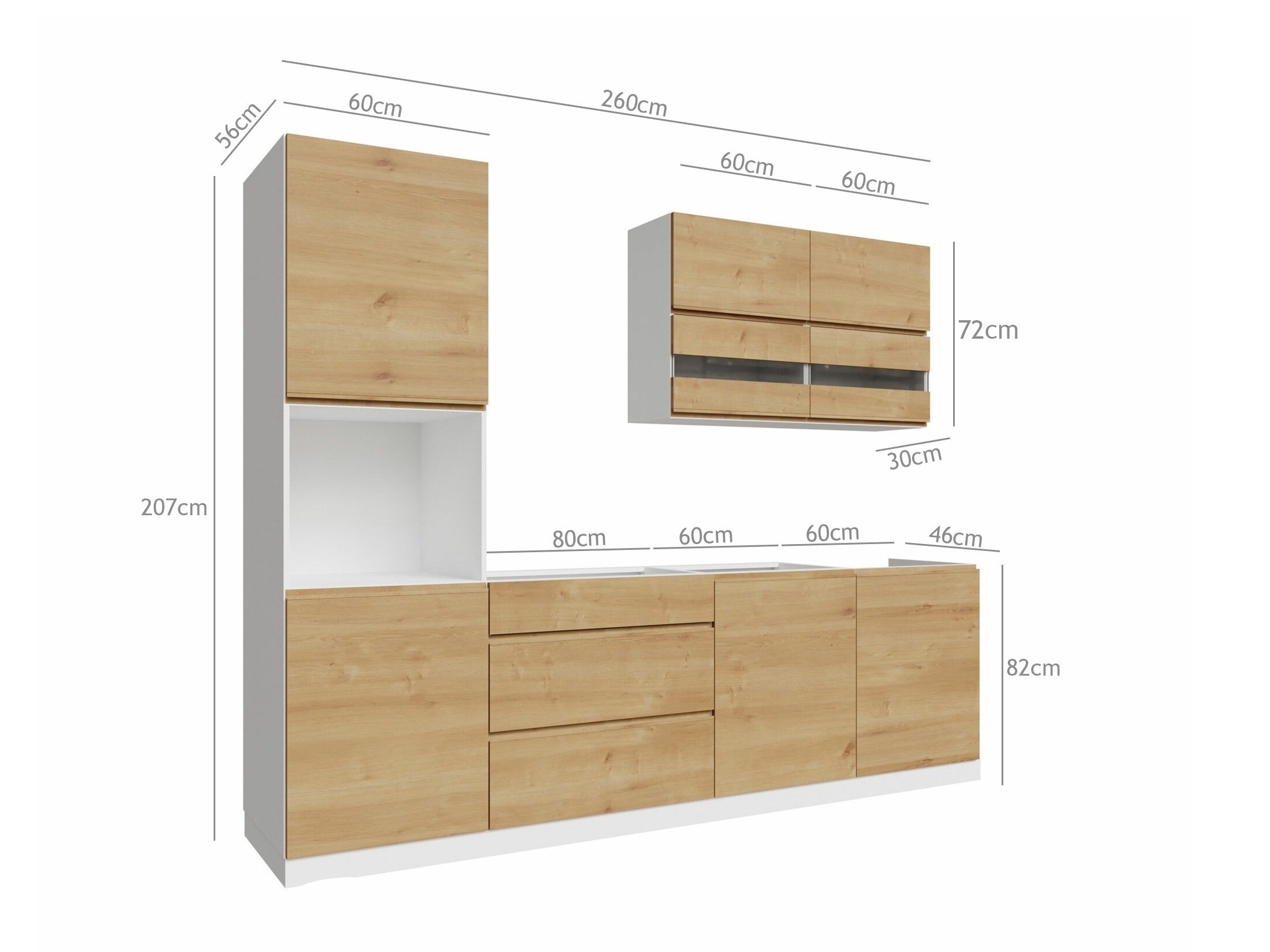 Set de bucătărie modular Soli Oak 164