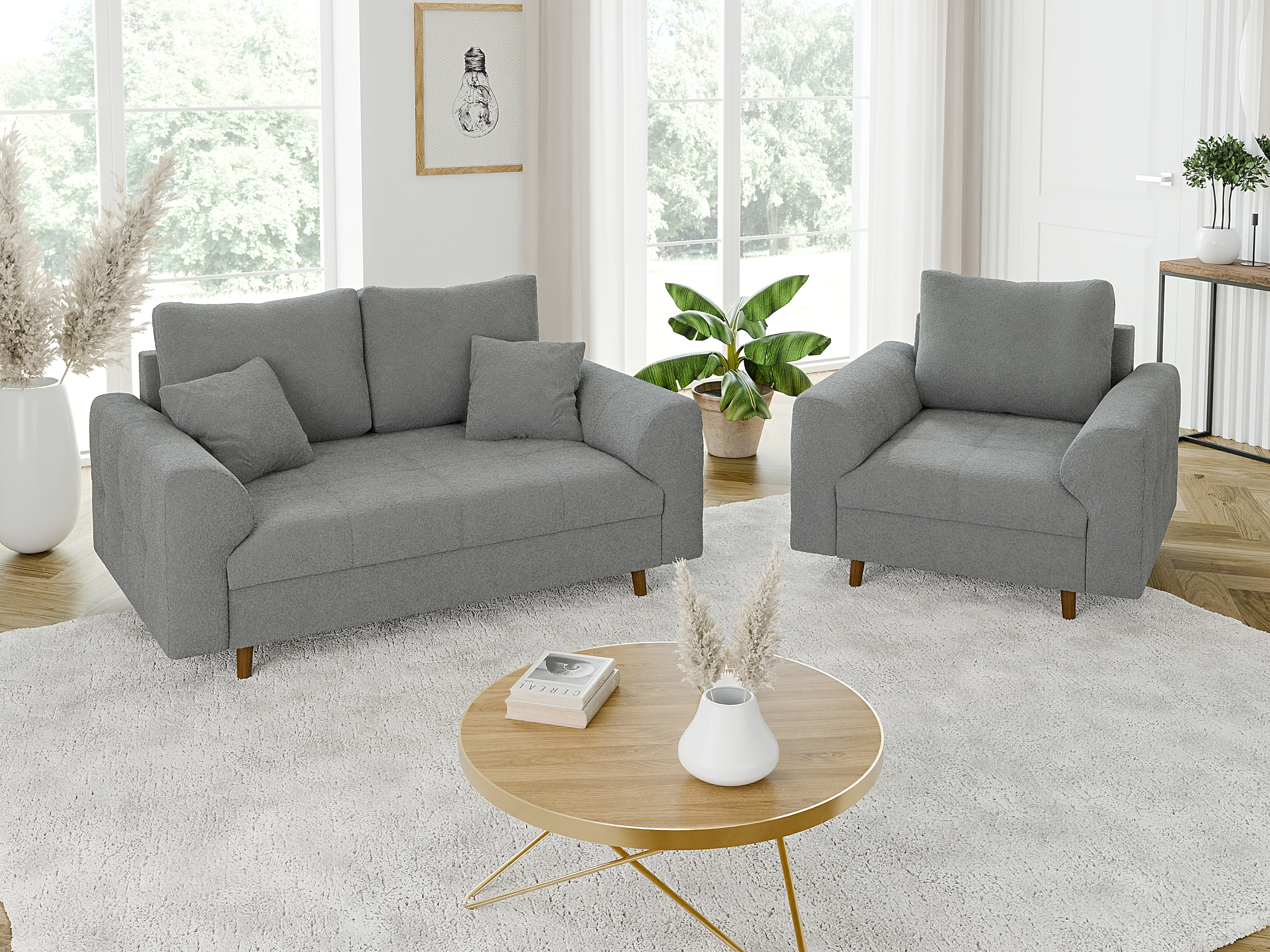Set mobilier tapițat Elbmori 106 (Coral 75)