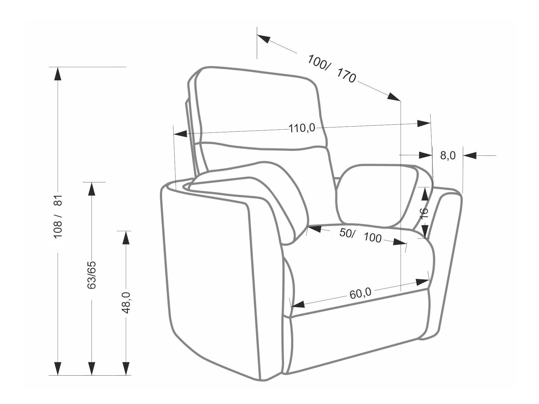 Fotoliu recliner Houston 2079 (Mentă deschis)