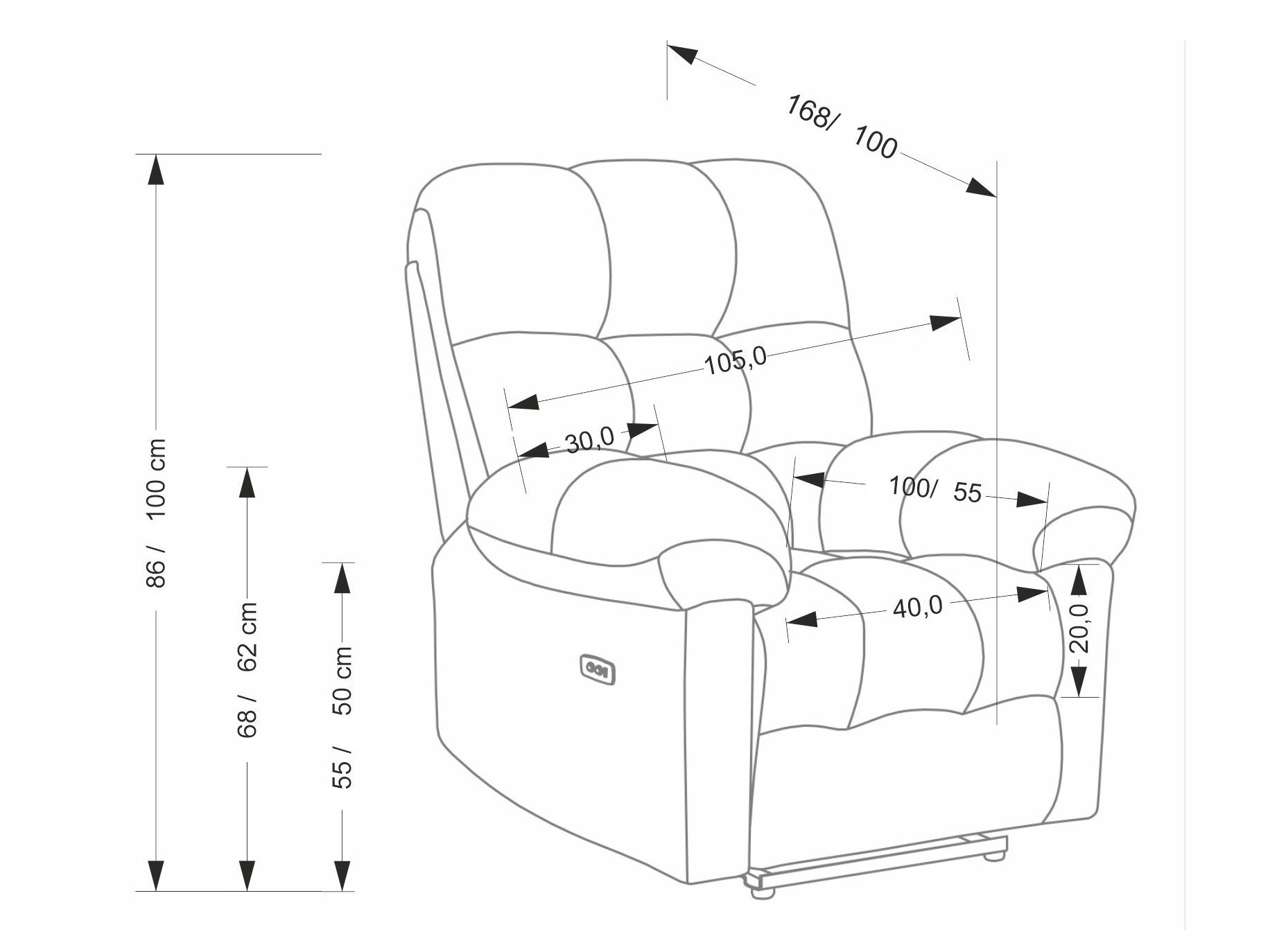 Fotoliu recliner Houston 2080 (Bej)