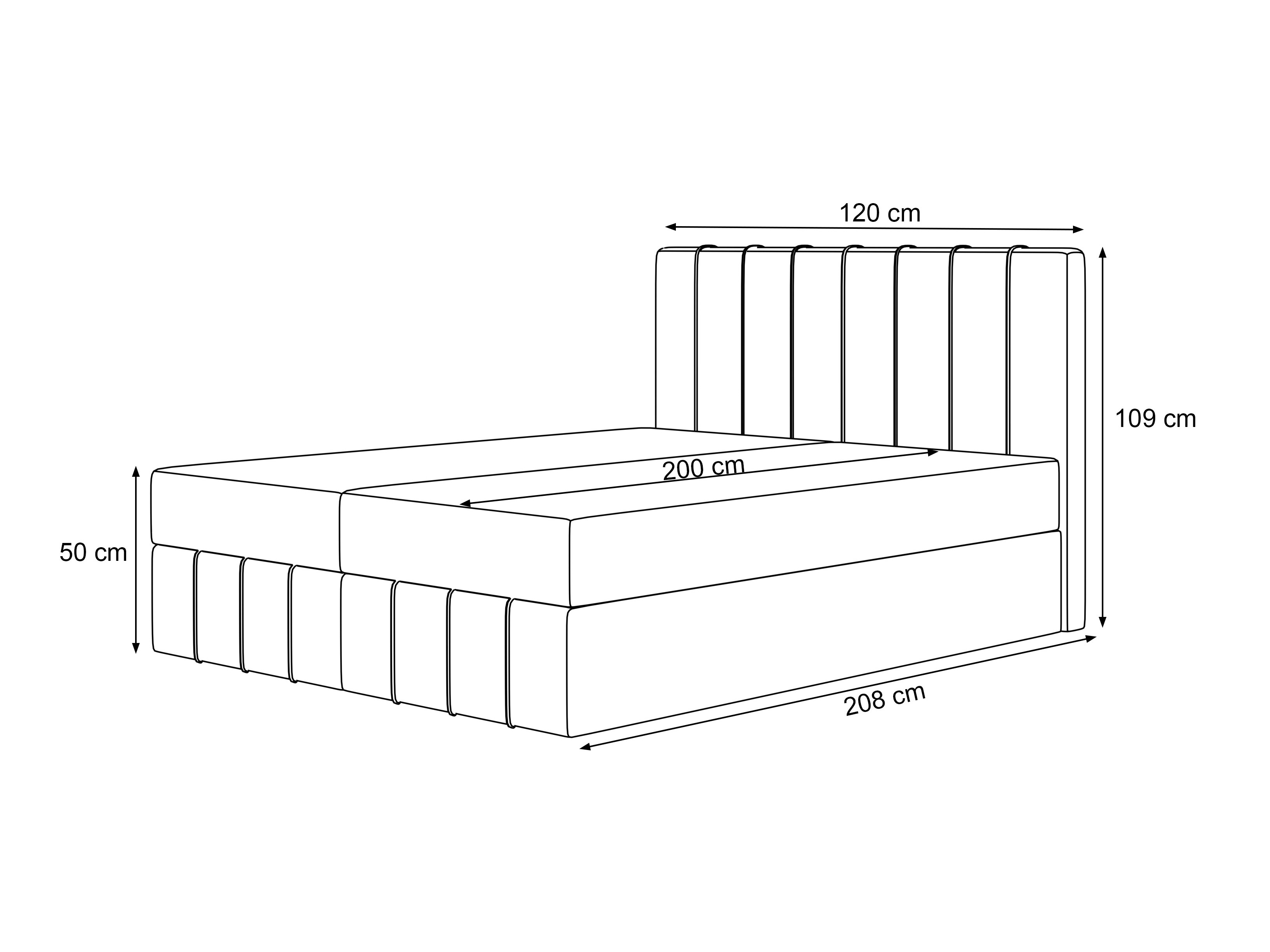 Pat boxspring Martinez 125 (Piano 02)