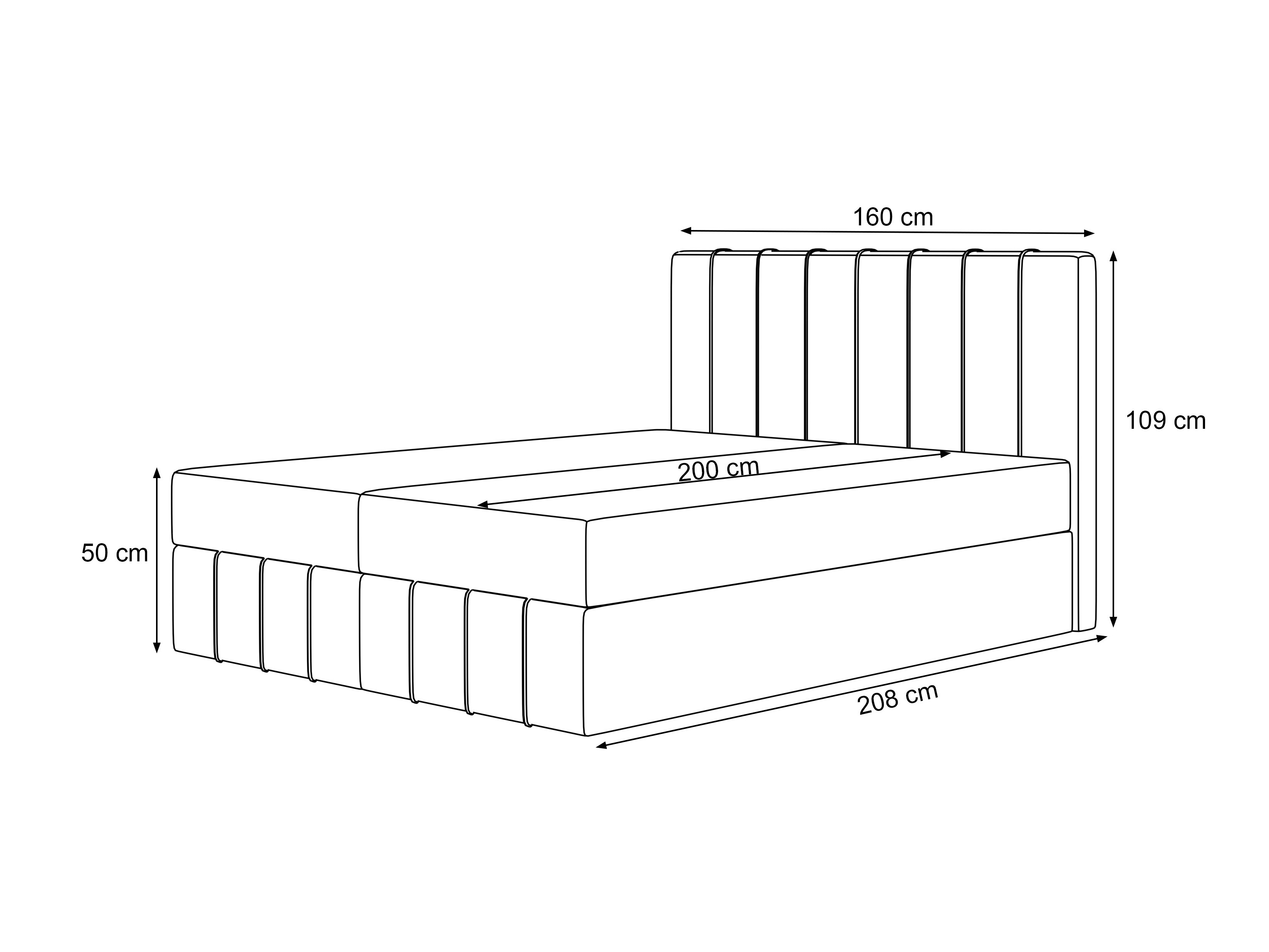 Pat boxspring Martinez 125 (Piano 02)