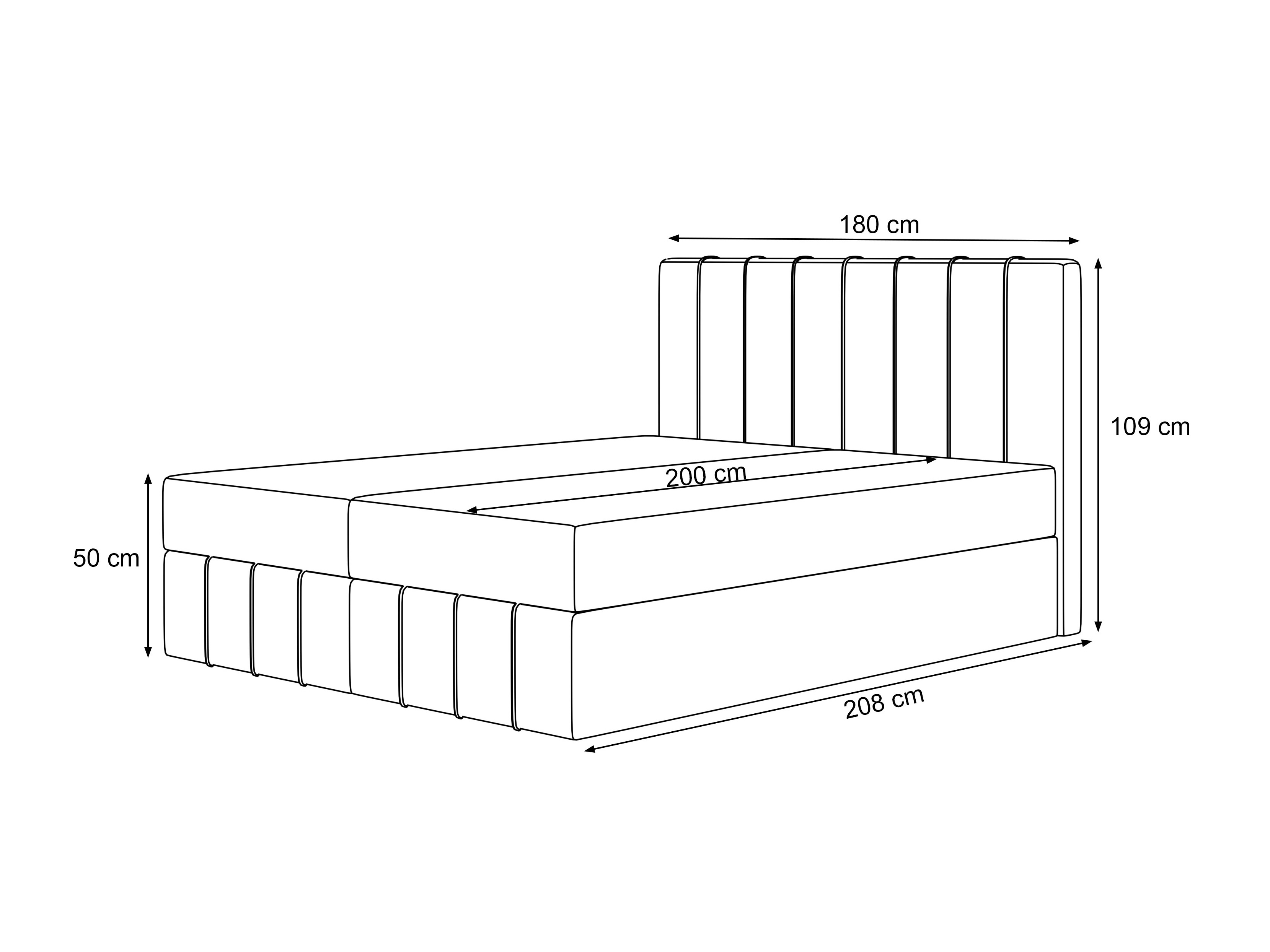 Pat boxspring Martinez 125 (Piano 02)