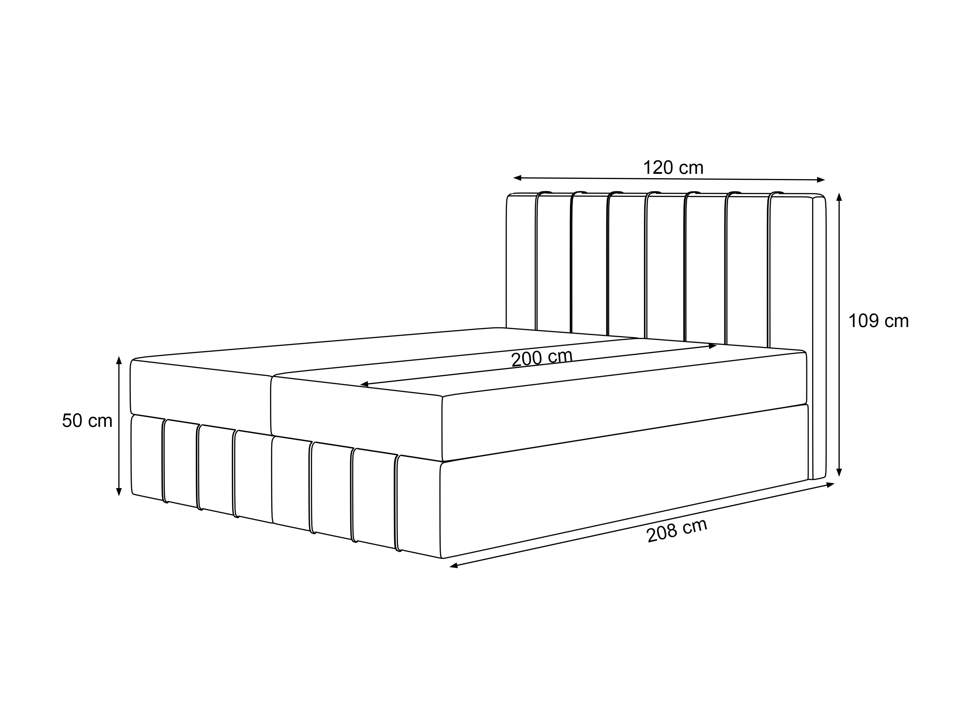 Pat boxspring Martinez 125 (Piano 03)